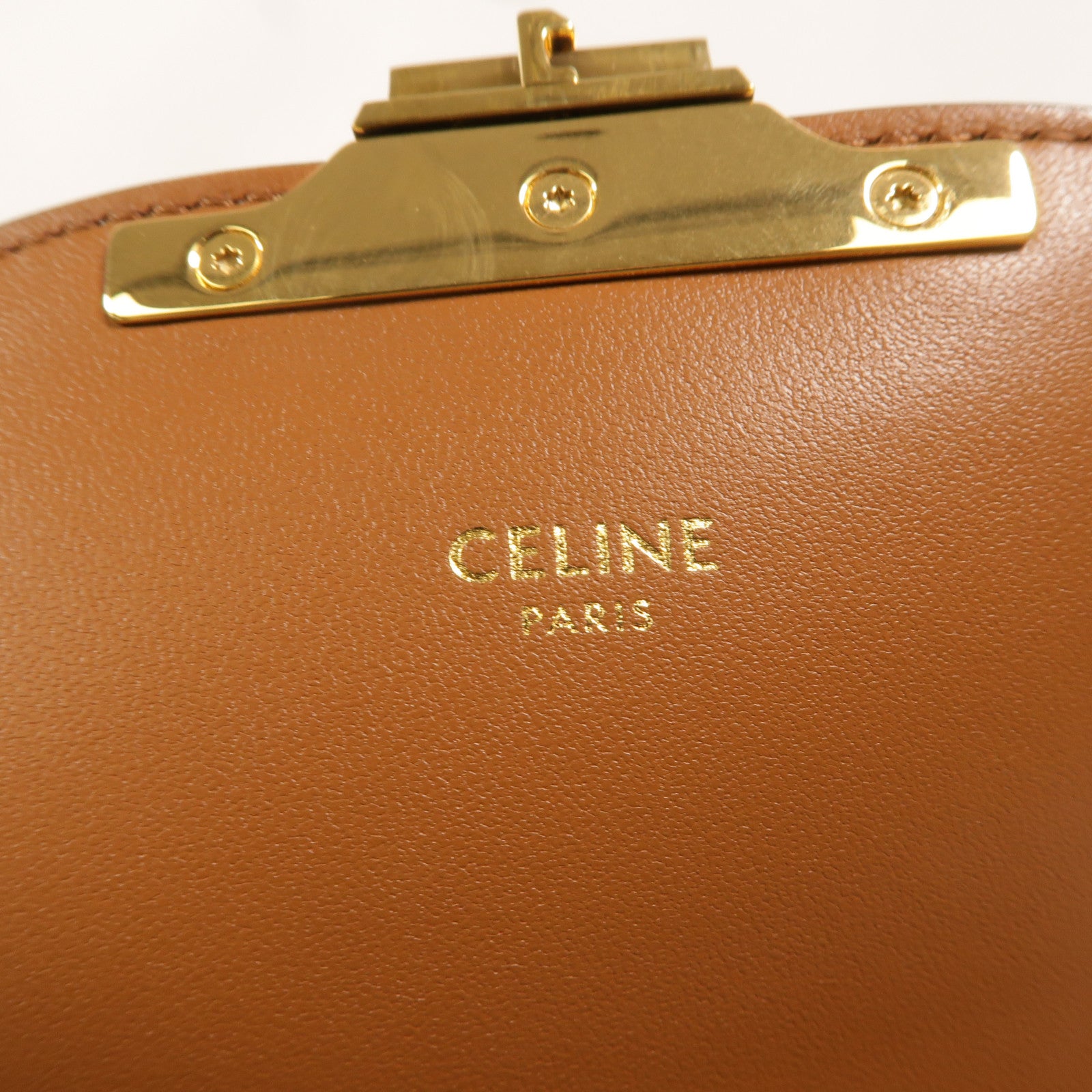 CELINE 塗層帆布/牛皮皮革Teen Triomphe肩背袋