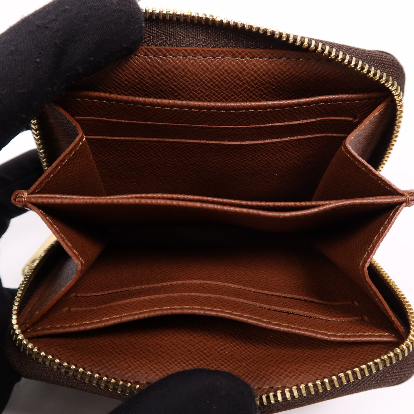 LOUIS VUITTON Monogram Zippy Coin Purse金扣零錢包棕色