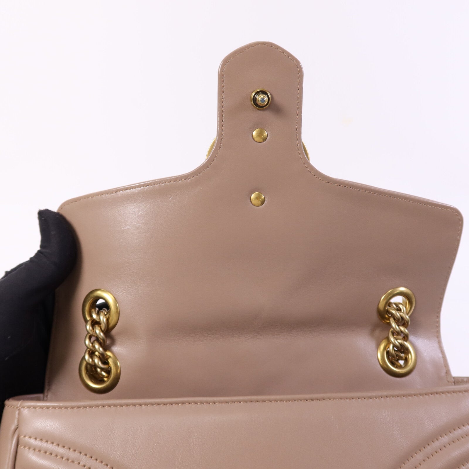 GUCCI 牛皮皮革GG Marmont金扣肩背袋