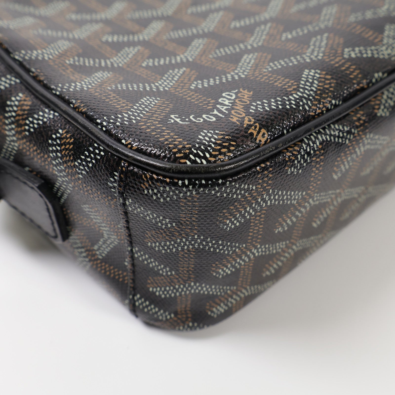 GOYARD 塗層帆布Cap-Vert PM銀扣肩背袋
