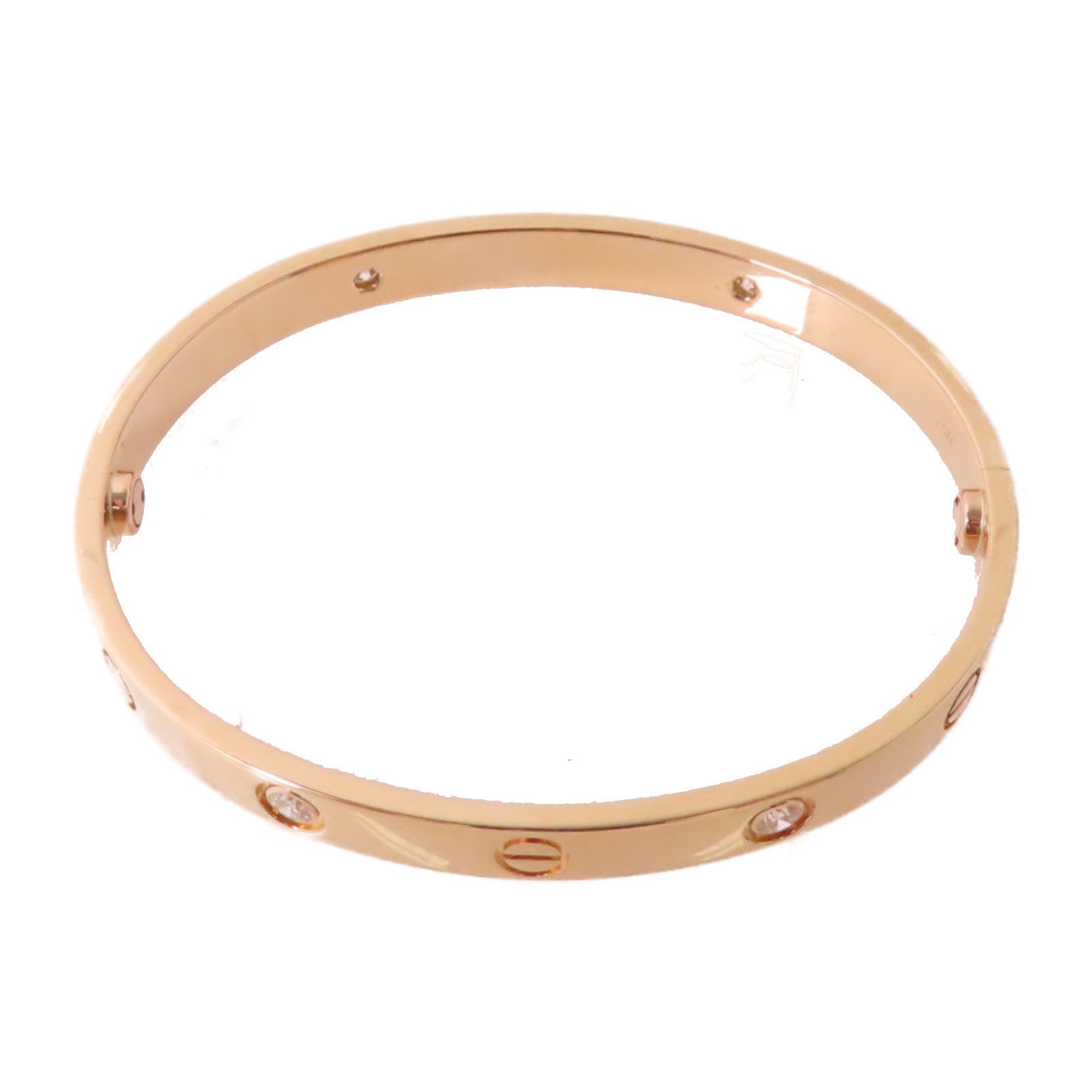 CARTIER 【激減優惠】18K玫瑰金/鑽石4 Diamonds Love BraceletClassic Model手鐲#17