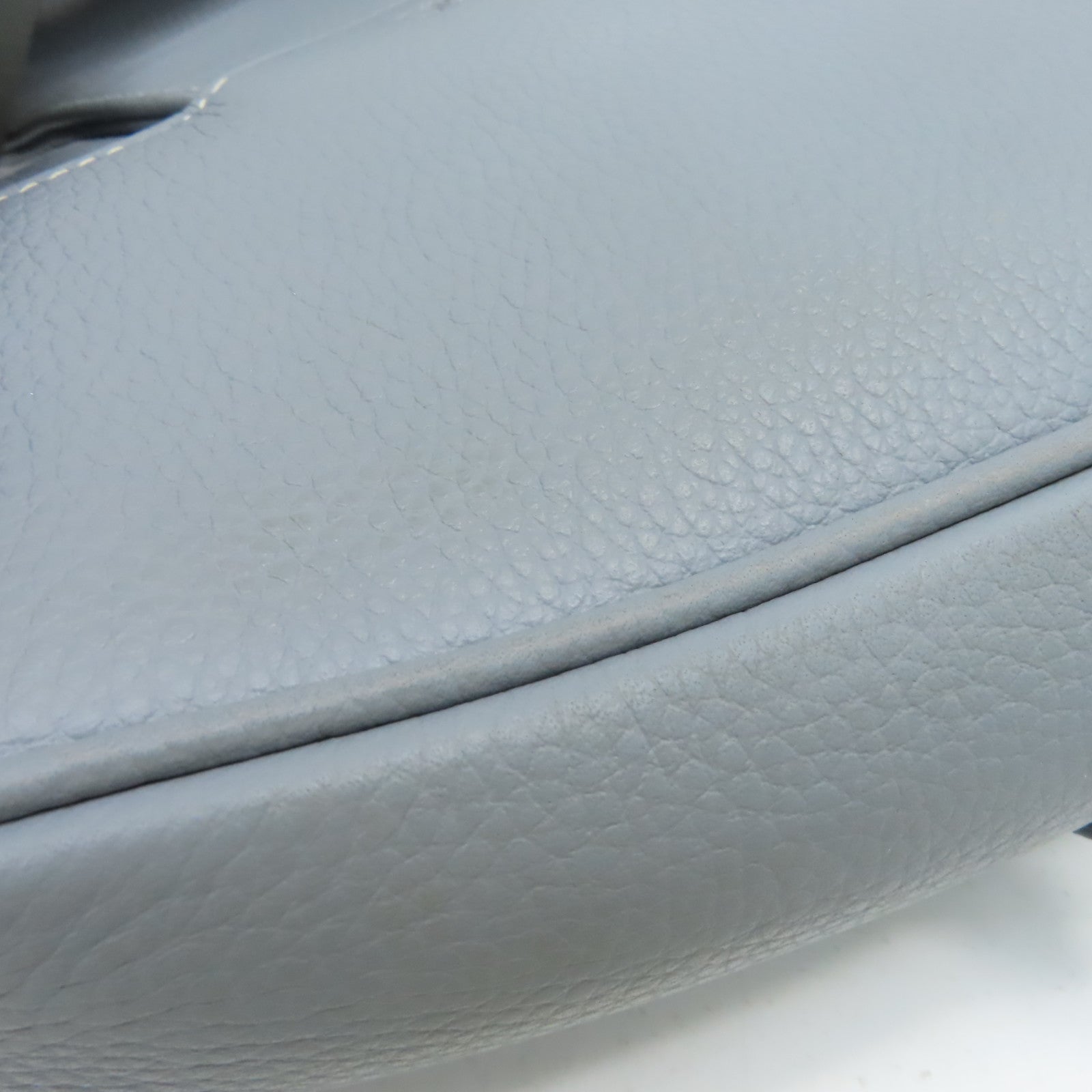 Dior 【清倉大減價】牛皮皮革Saddle Bag銀扣斜孭袋灰藍色