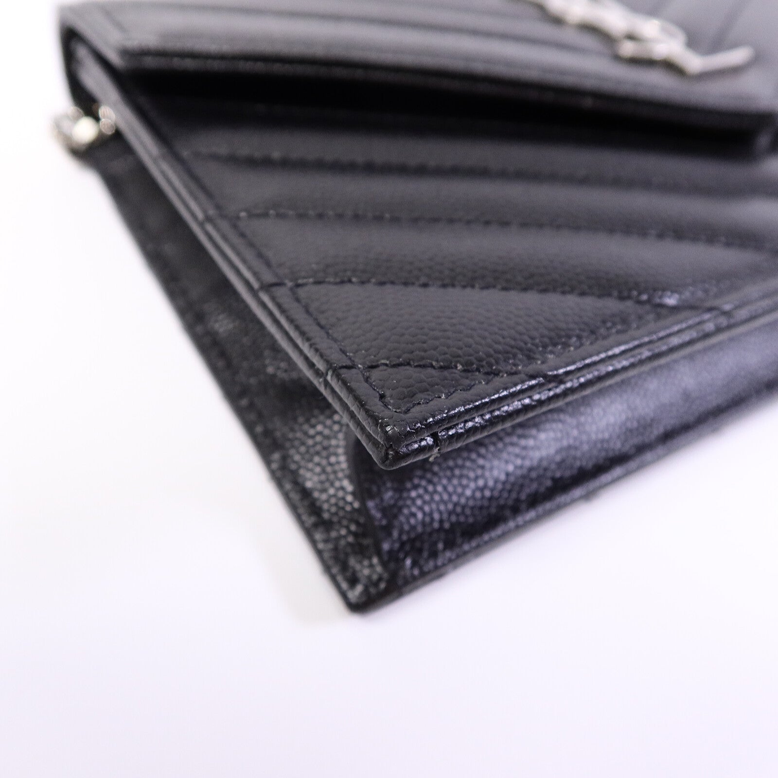SAINT LAURENT 牛皮皮革Wallet On Chain鏈帶肩背袋