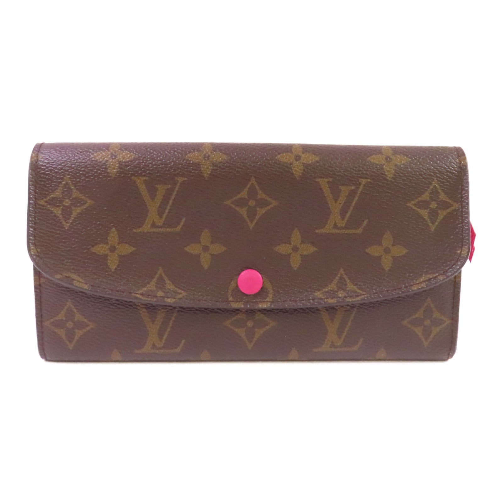 LOUIS VUITTON Monogram Emilie Long wallet金扣長錢包啡色/粉紅色