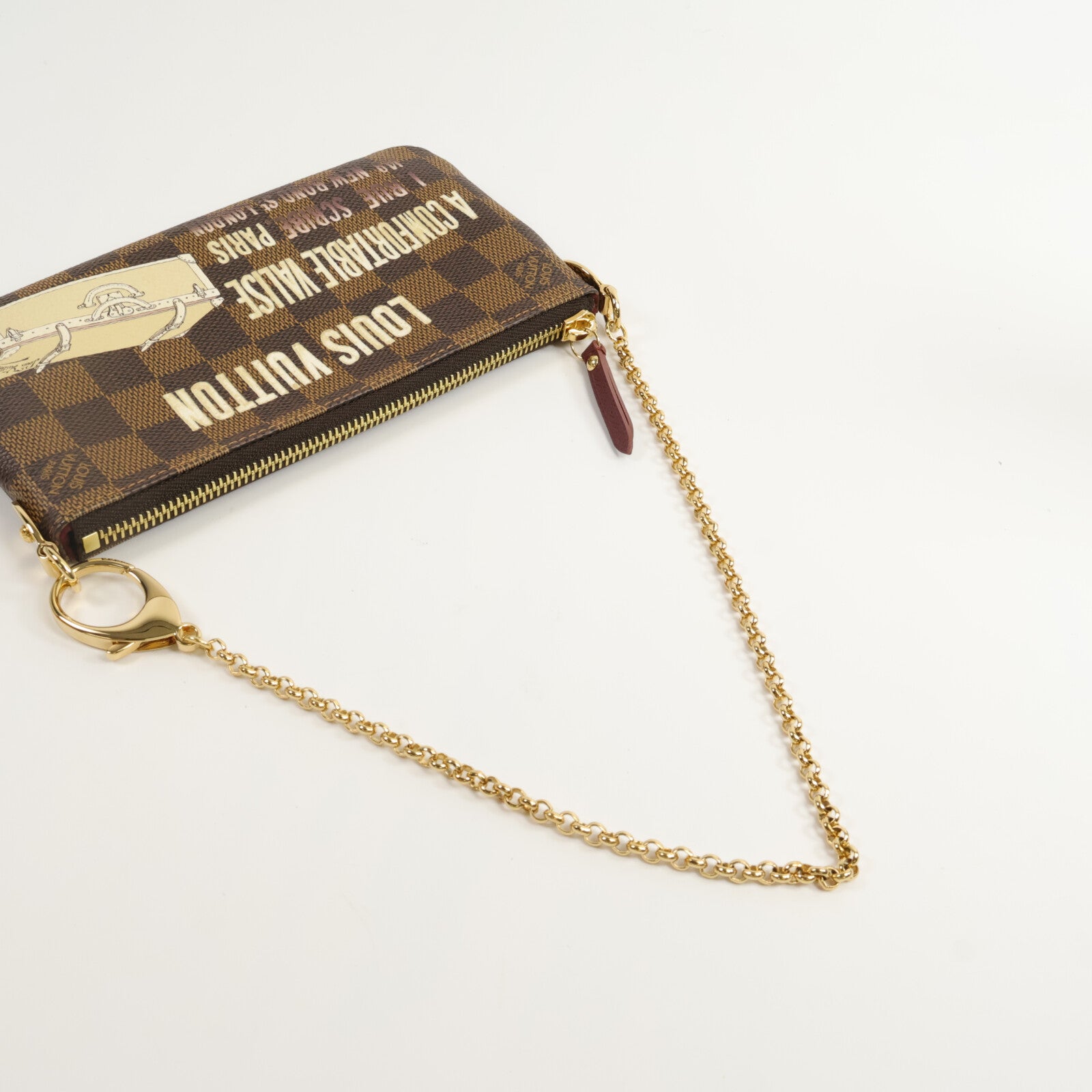 LOUIS VUITTON Damier Pochette Mila MM鏈帶手拿包