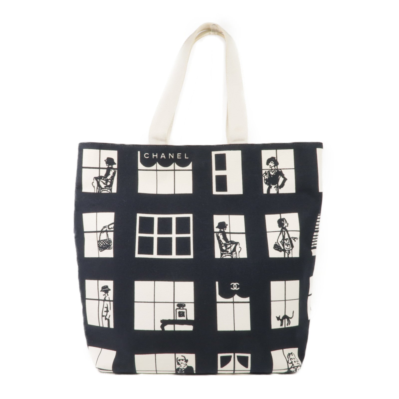 CHANEL 帆布Tote Bag金扣手挽袋