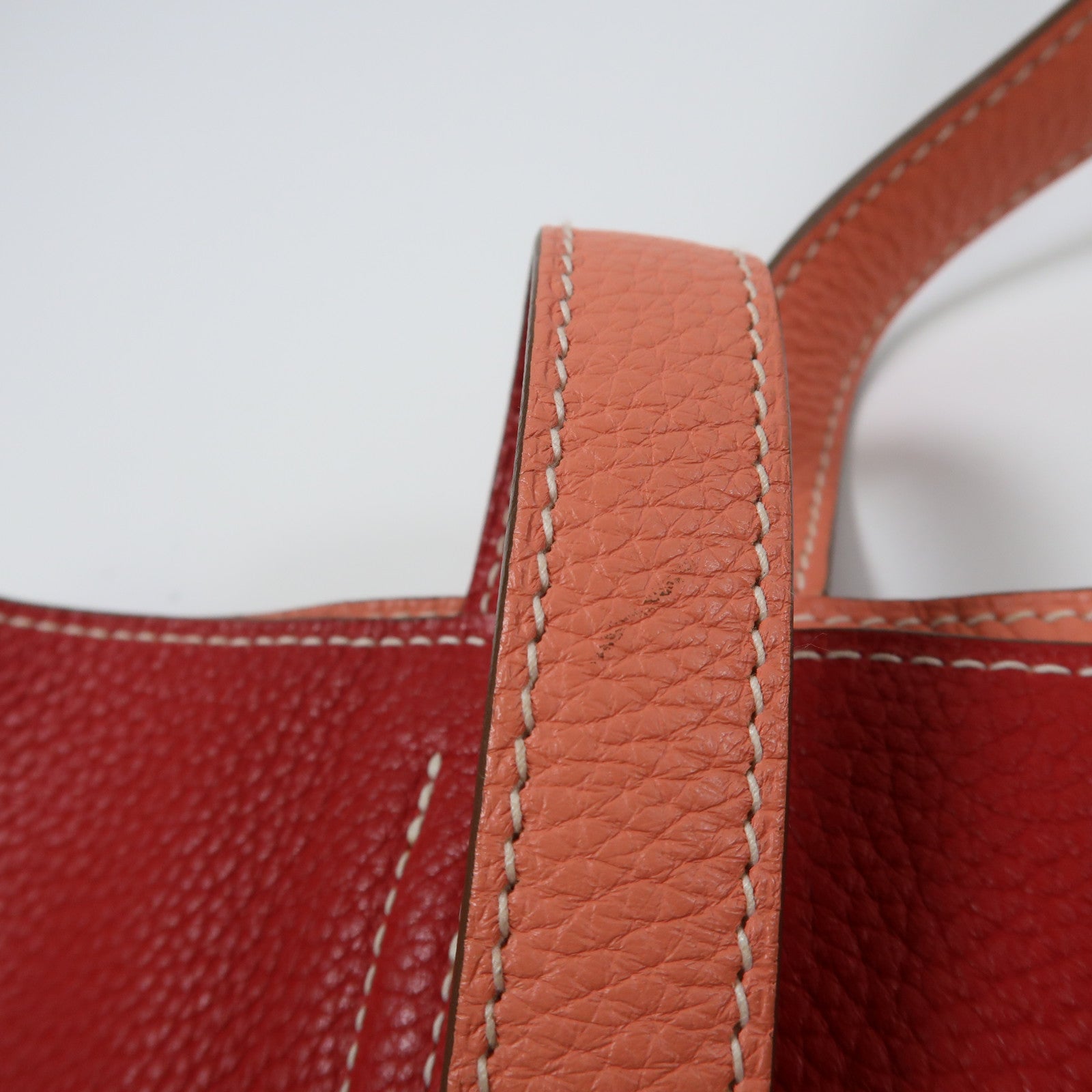 HERMES Clemence皮革Double Sens肩背袋Rouge Casaque/紅色