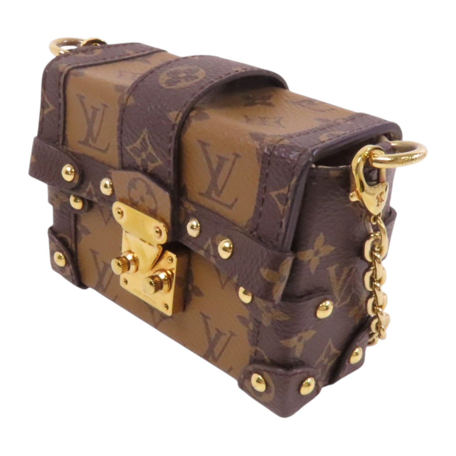 LOUIS VUITTON Monogram Mini Essential Trunk金扣鏈帶肩背袋
