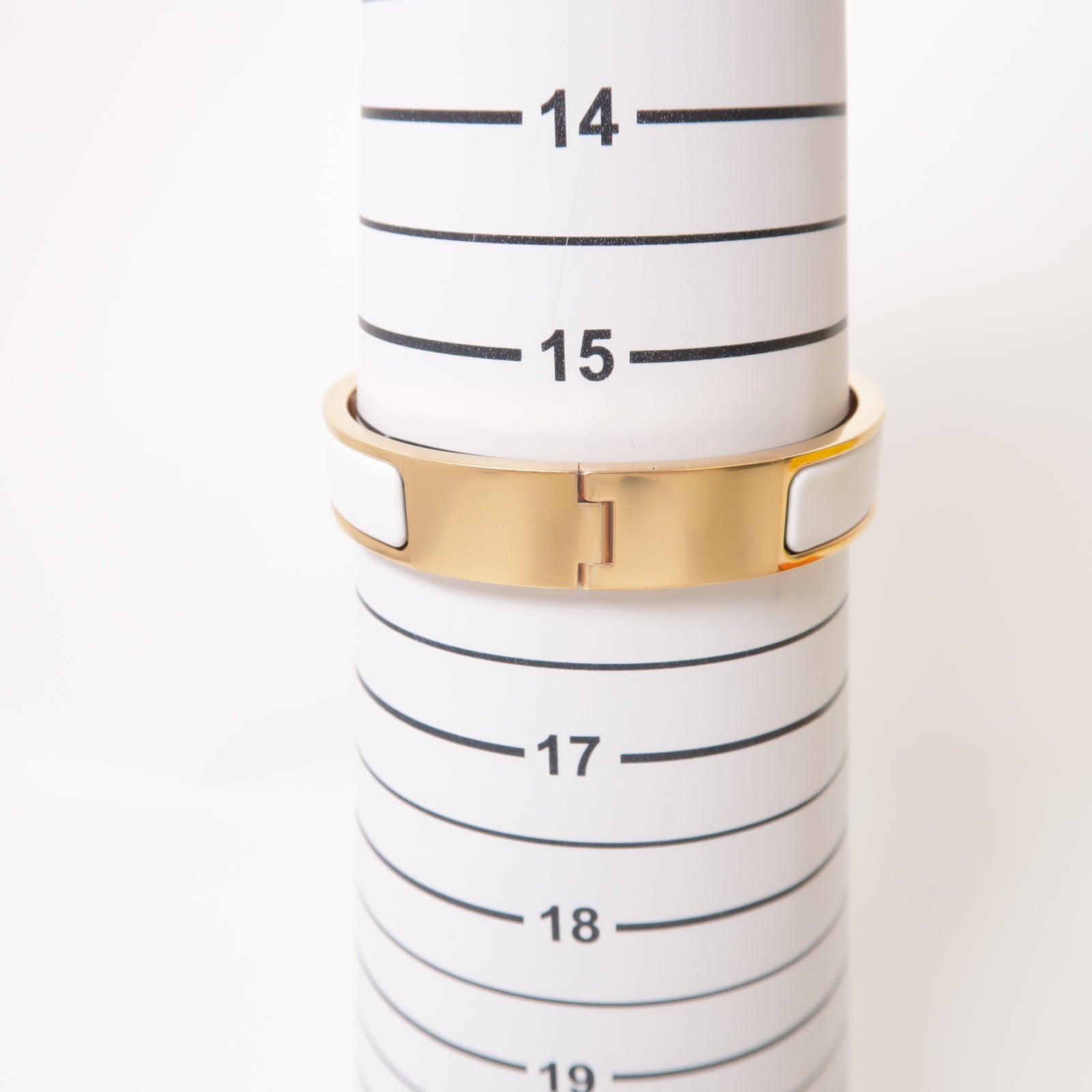 HERMES 琺瑯/金屬Clic H Bracelet手鐲白色