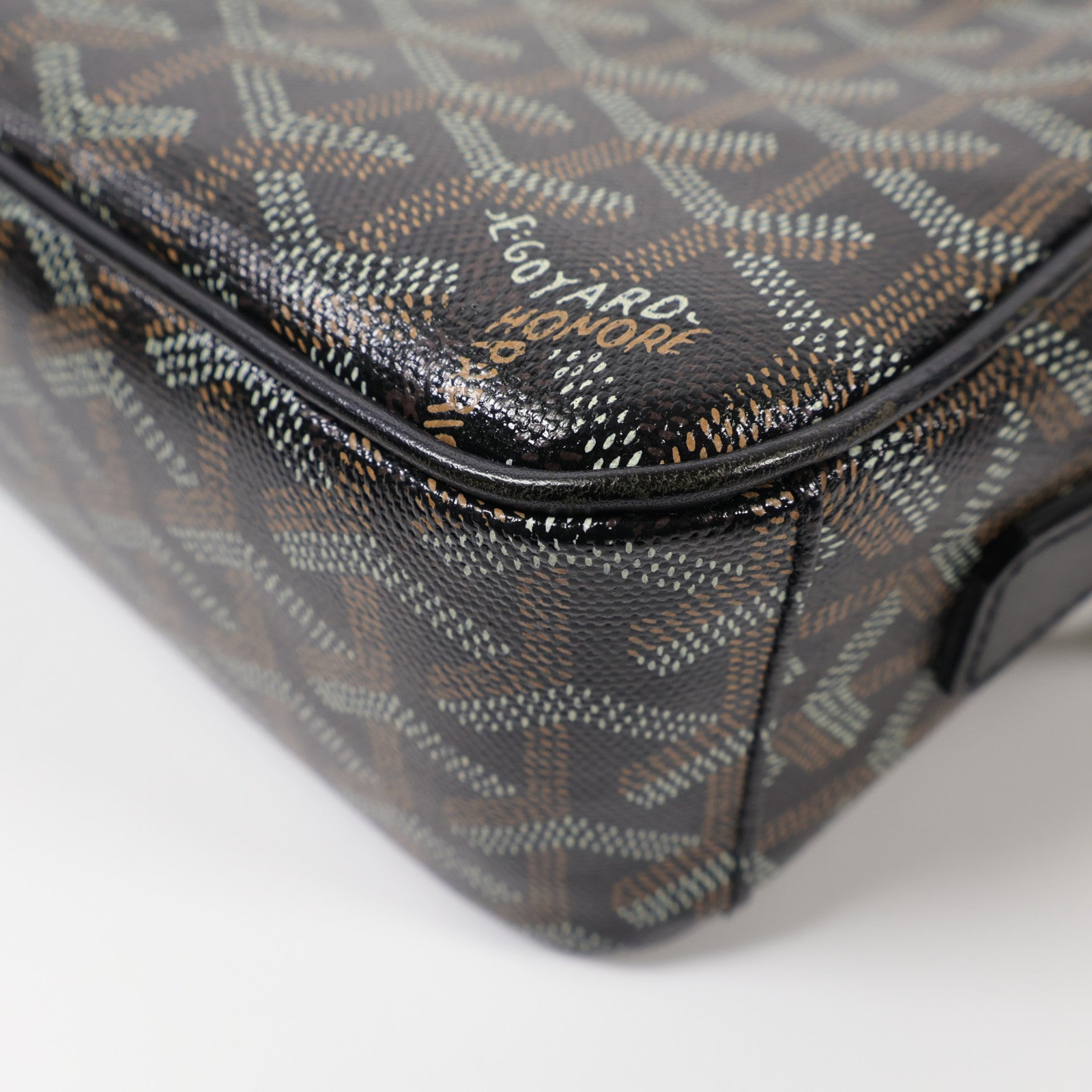 GOYARD 塗層帆布Cap-Vert PM銀扣肩背袋