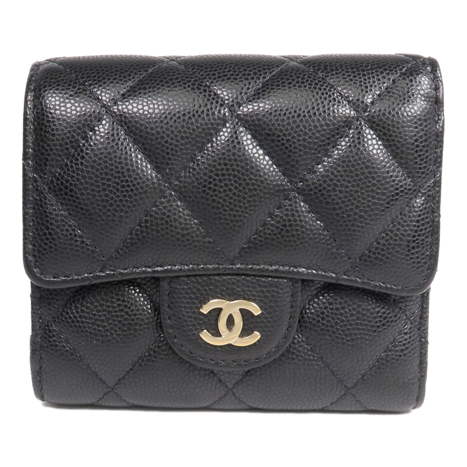CHANEL 牛皮皮革Wallet金扣錢包