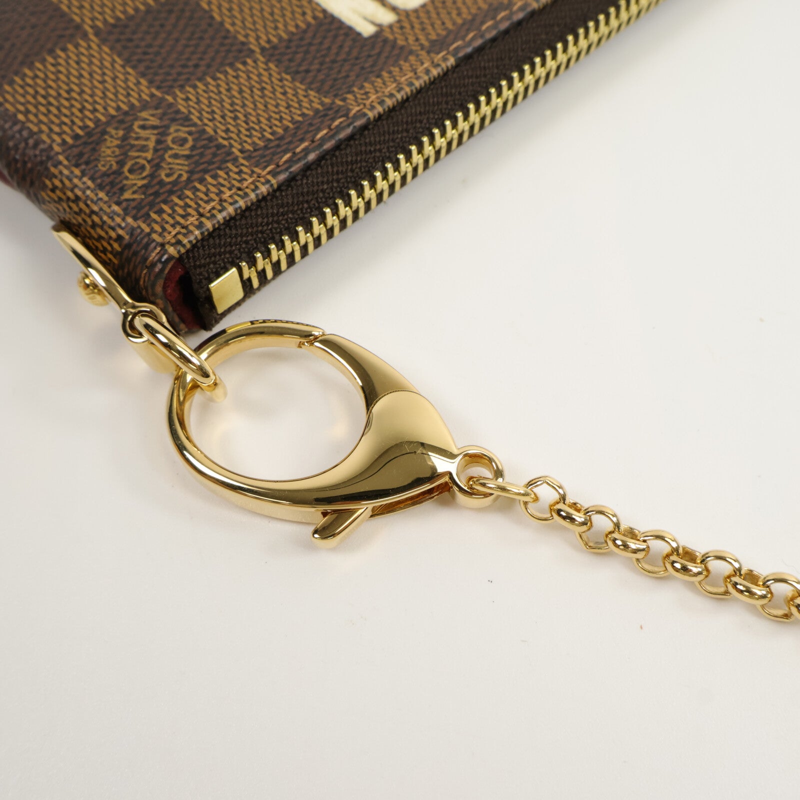 LOUIS VUITTON Damier Pochette Mila MM鏈帶手拿包