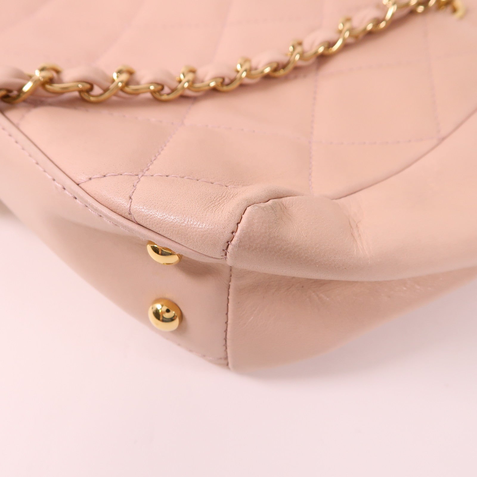 CHANEL 羊皮皮革Shoulder Bag金扣鏈帶肩背袋