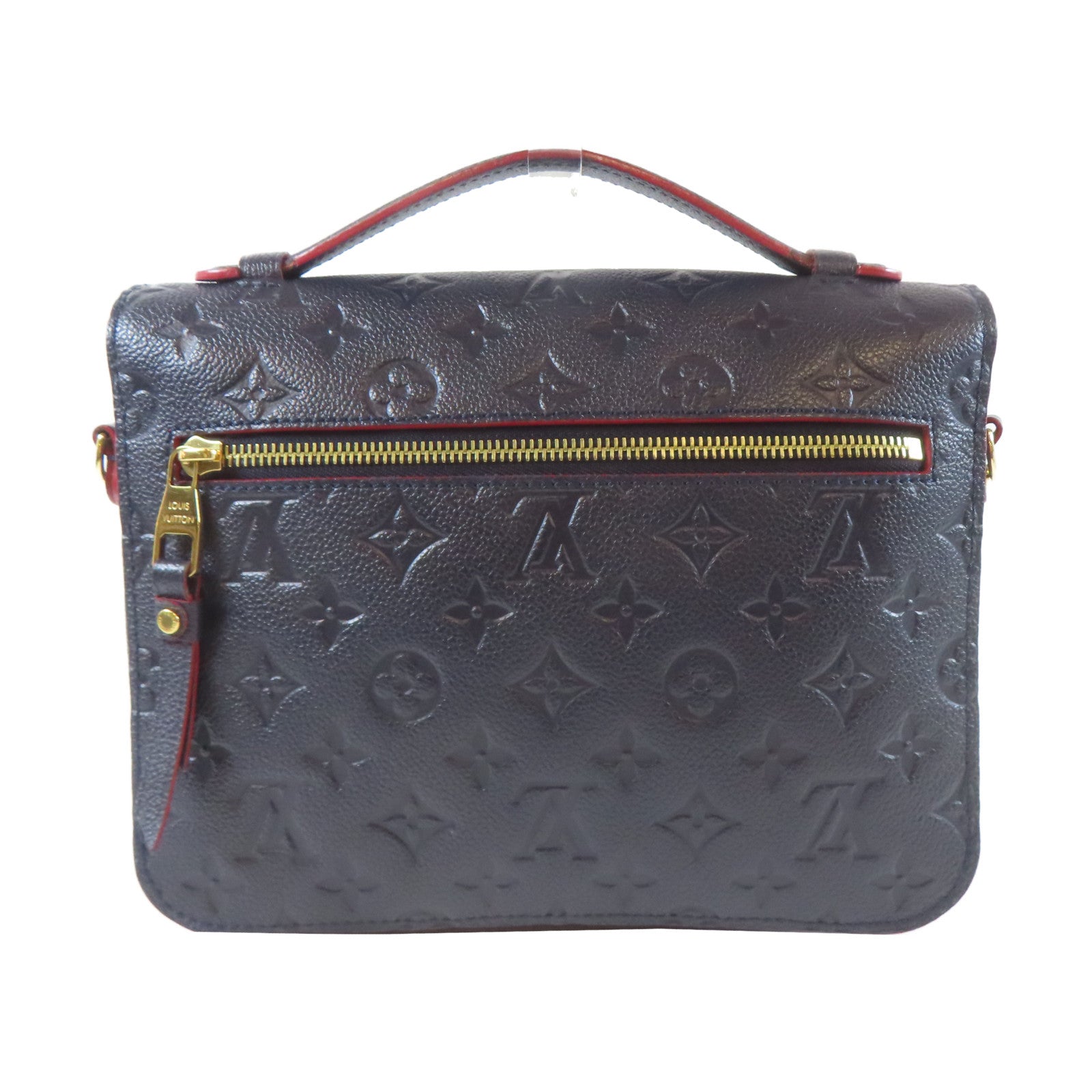 LOUIS VUITTON Monogram Empreinte Pochette Metis金扣手挽肩背兩用袋深藍色