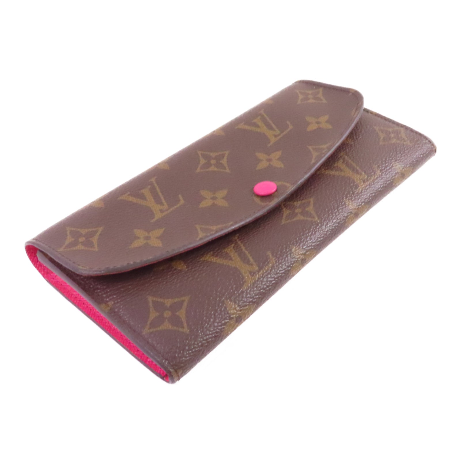 LOUIS VUITTON Monogram Emilie Long wallet金扣長錢包啡色/粉紅色
