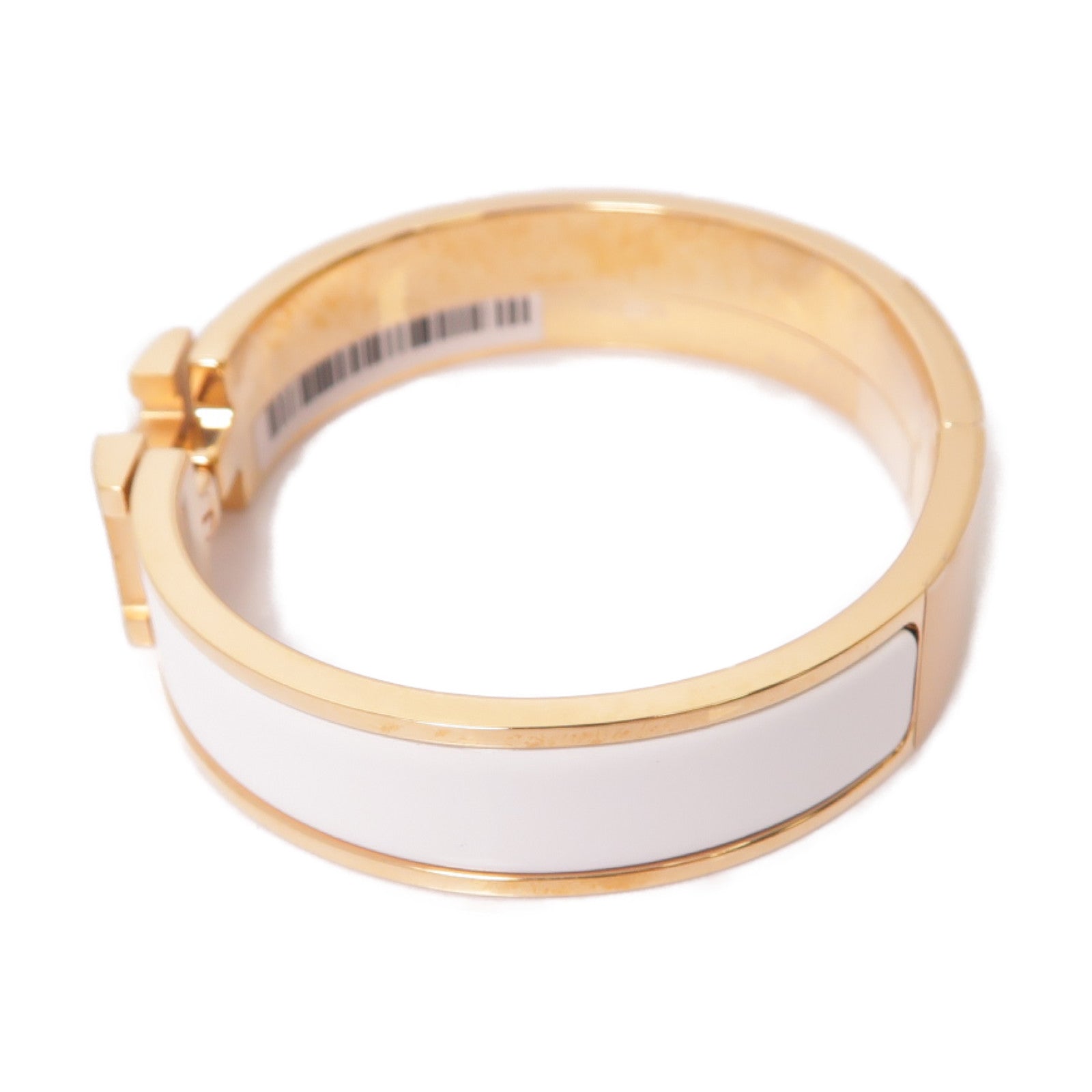 HERMES 琺瑯/金屬Clic H Bracelet手鐲白色