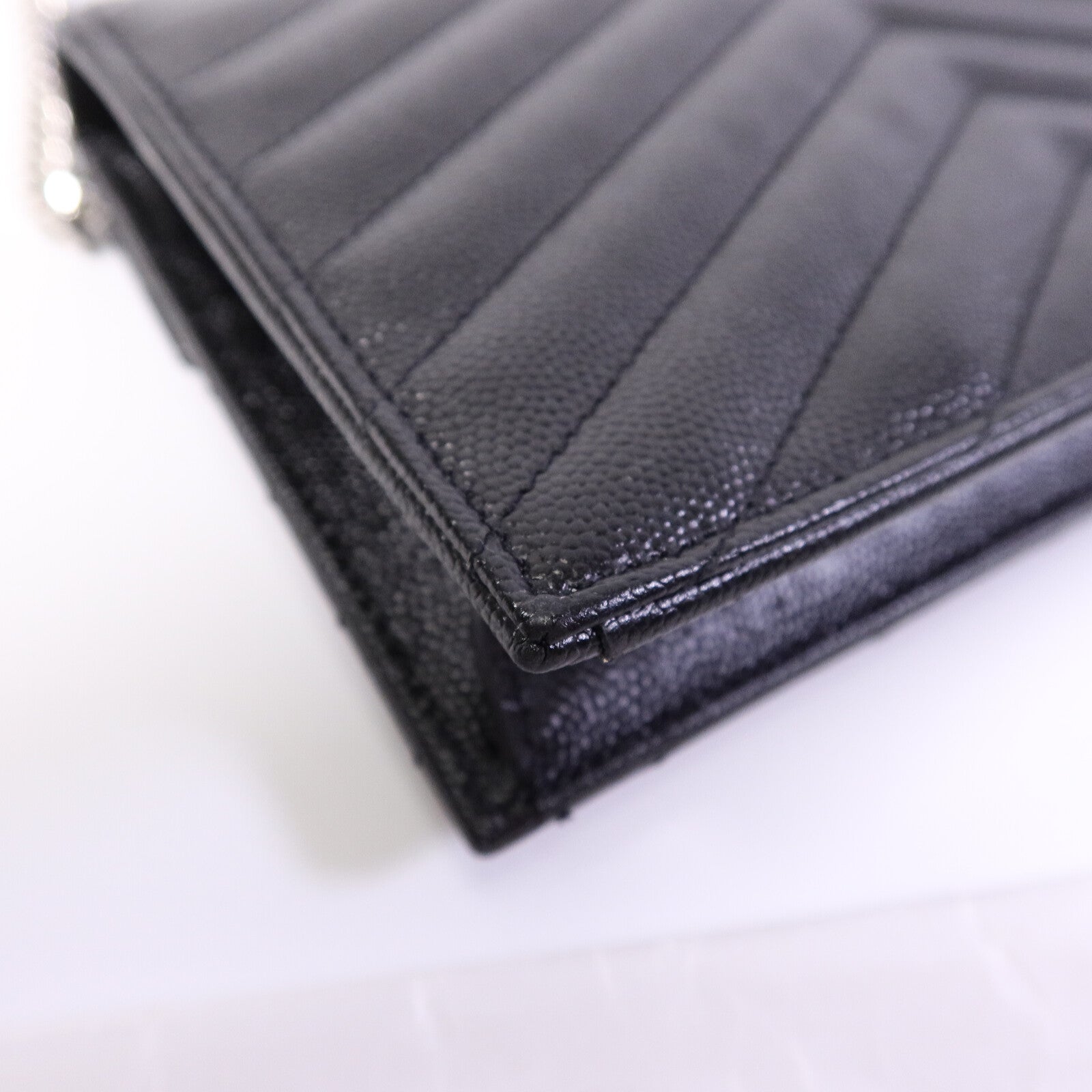 SAINT LAURENT 牛皮皮革Wallet On Chain鏈帶肩背袋