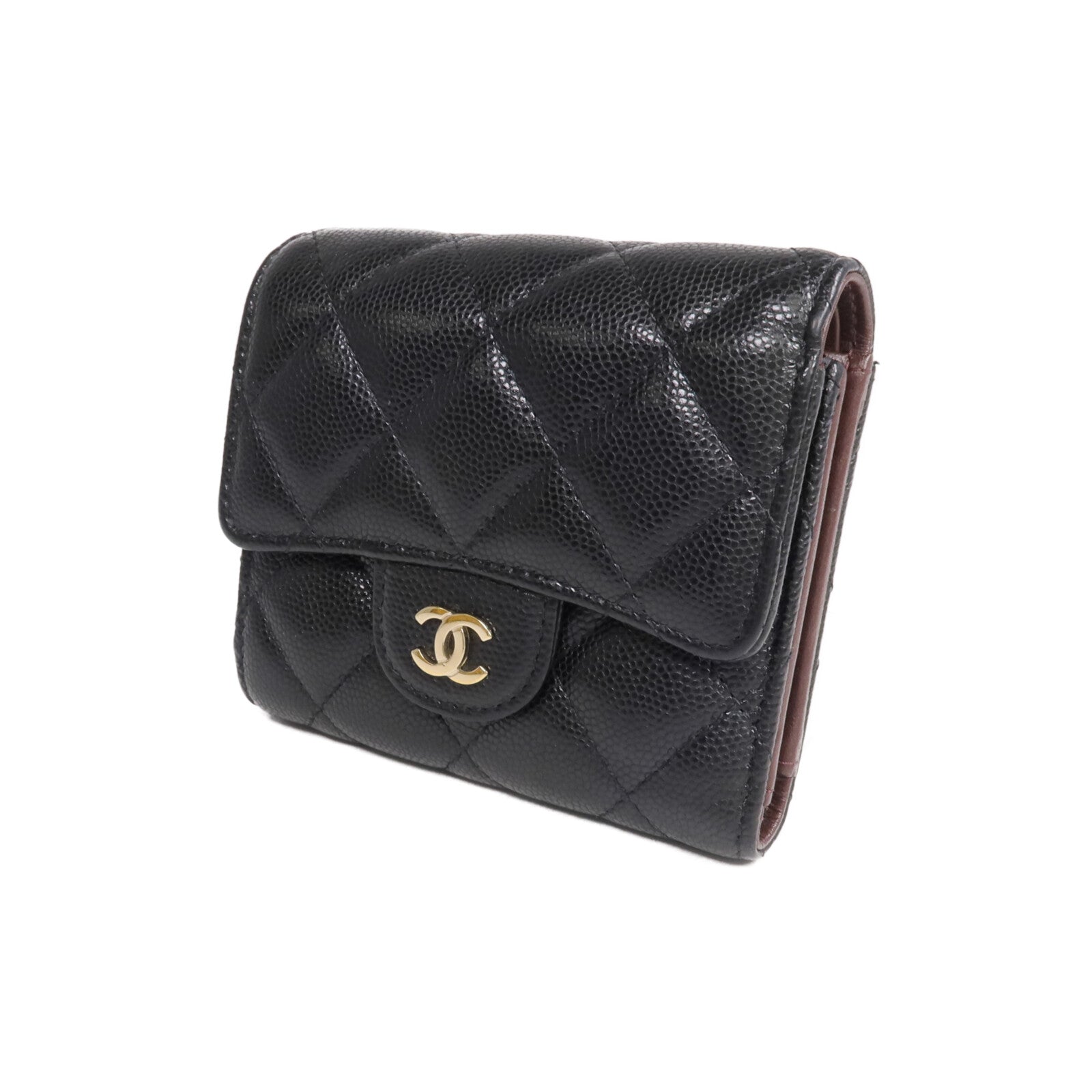 CHANEL 牛皮皮革Wallet金扣錢包
