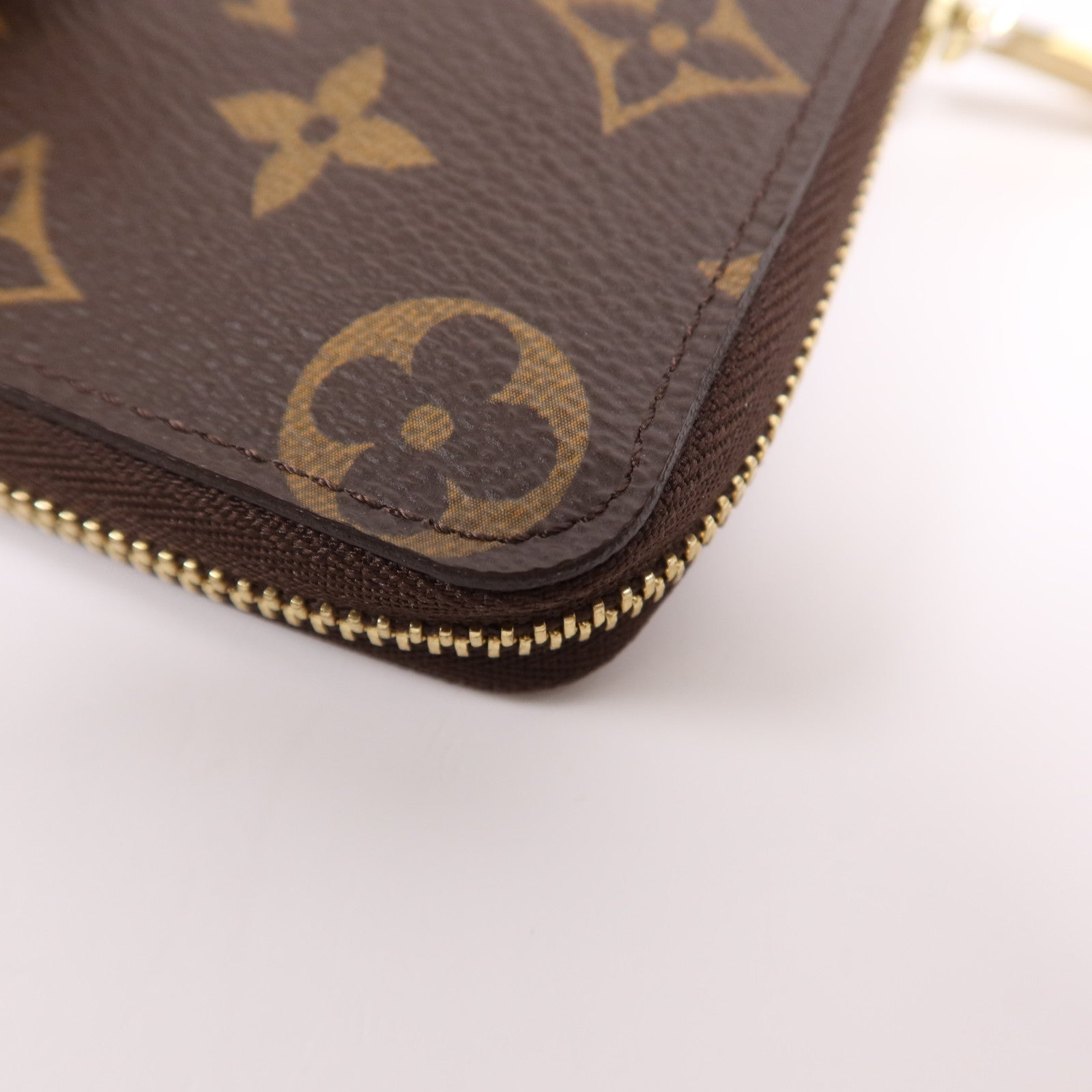 LOUIS VUITTON Monogram Zippy Coin Purse金扣零錢包棕色