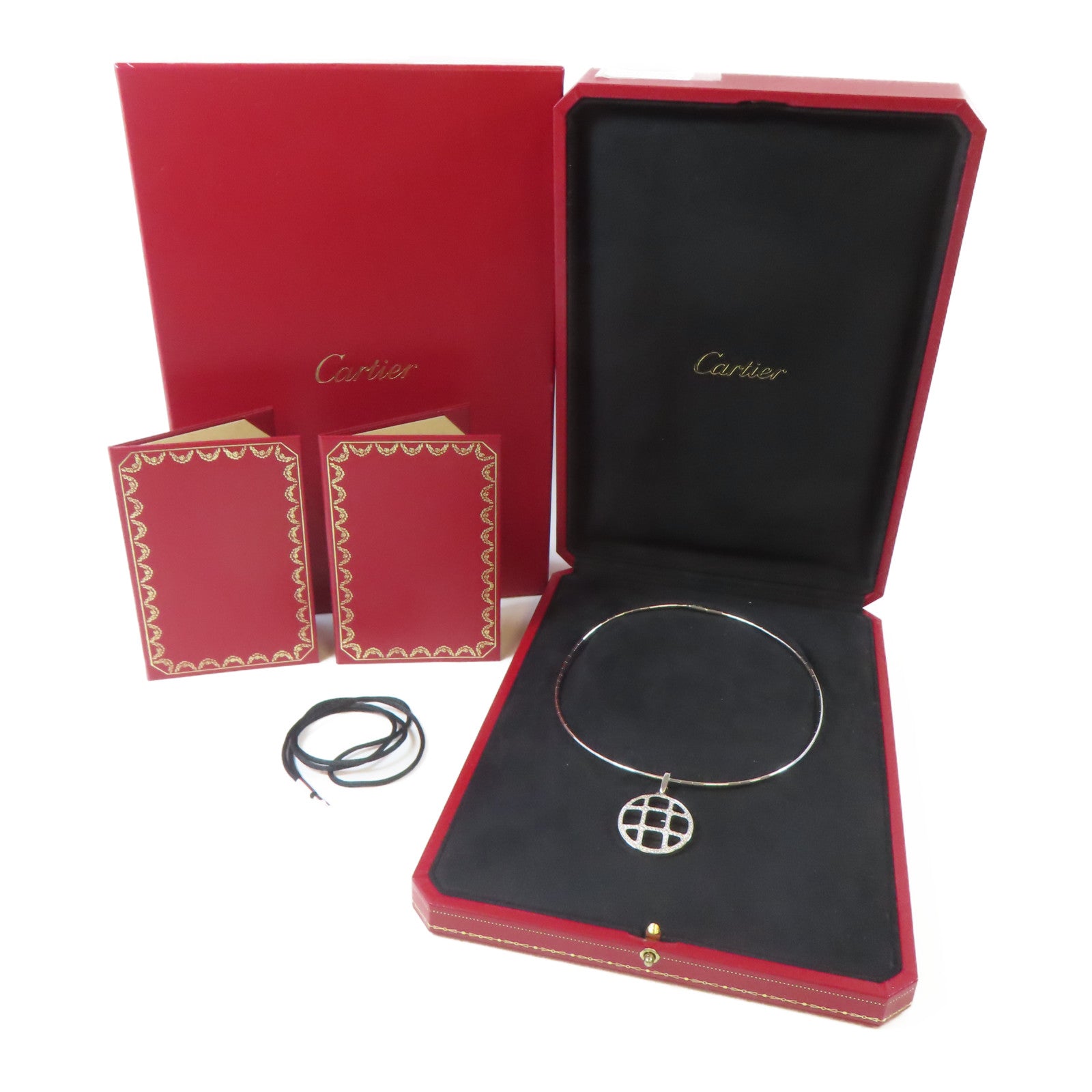 CARTIER 18K白金Pasha De Cartier鑽石項鏈