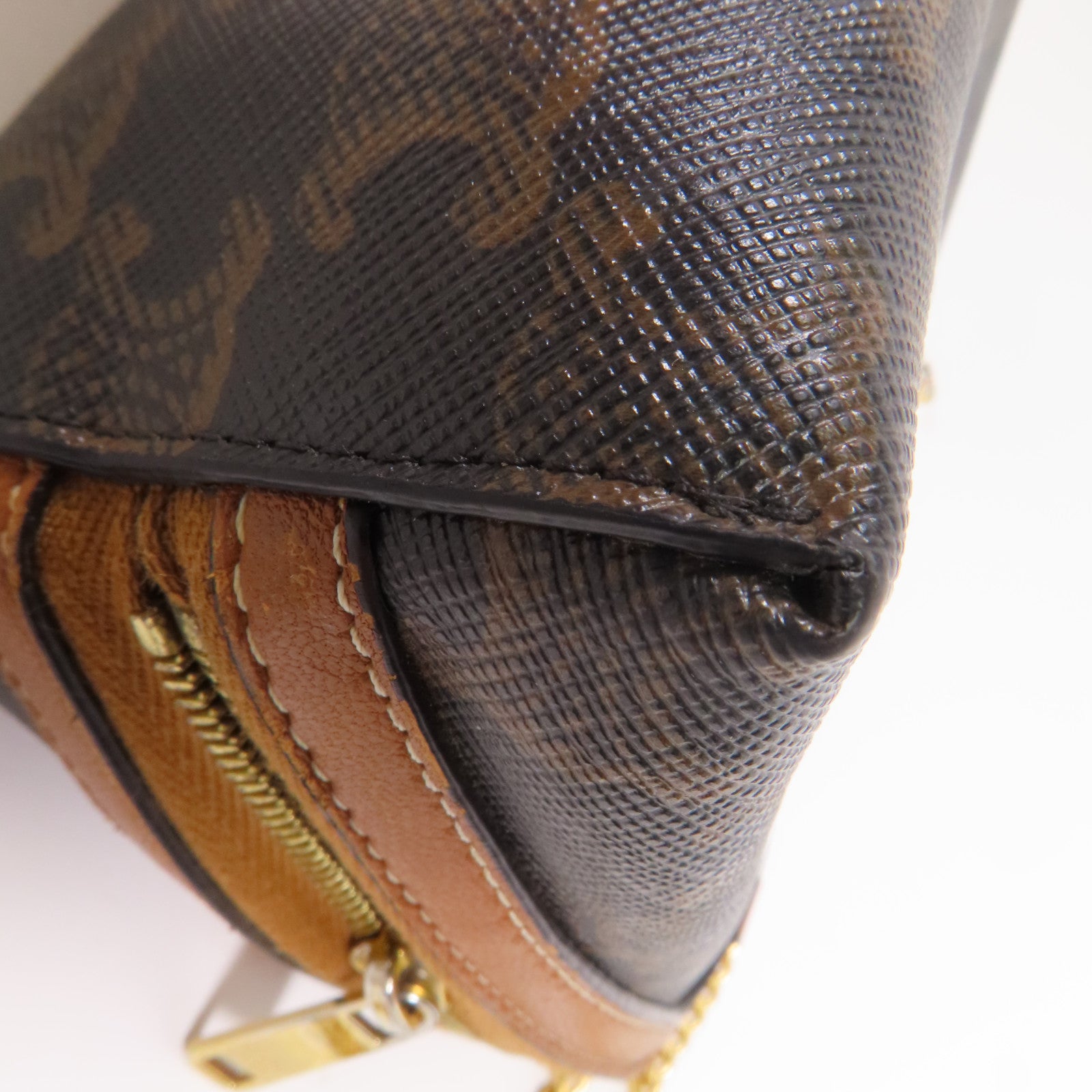 CELINE 塗層帆布Chain Shoulder金扣鏈帶肩背袋