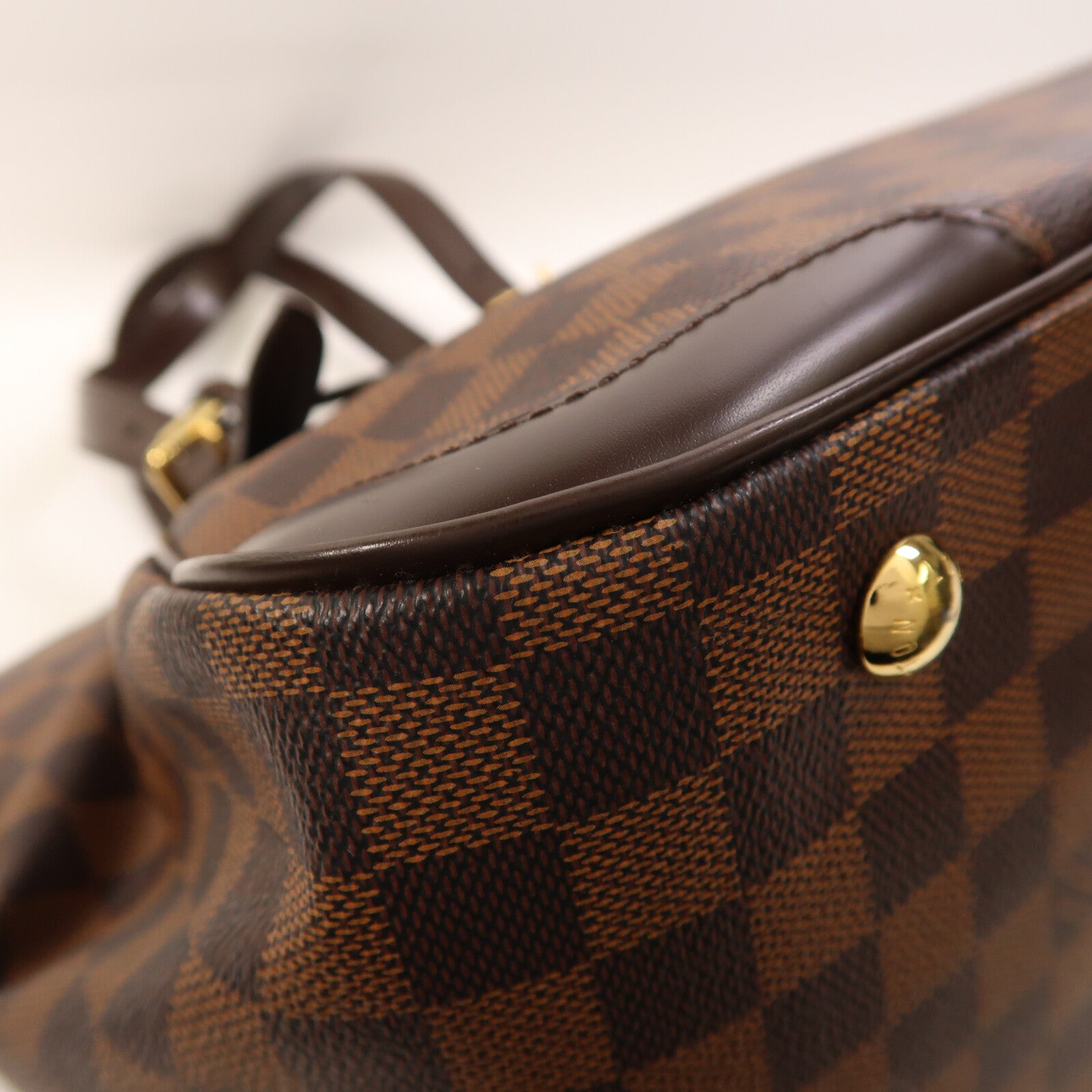 LOUIS VUITTON Damier Verona MM金扣肩背袋棕色