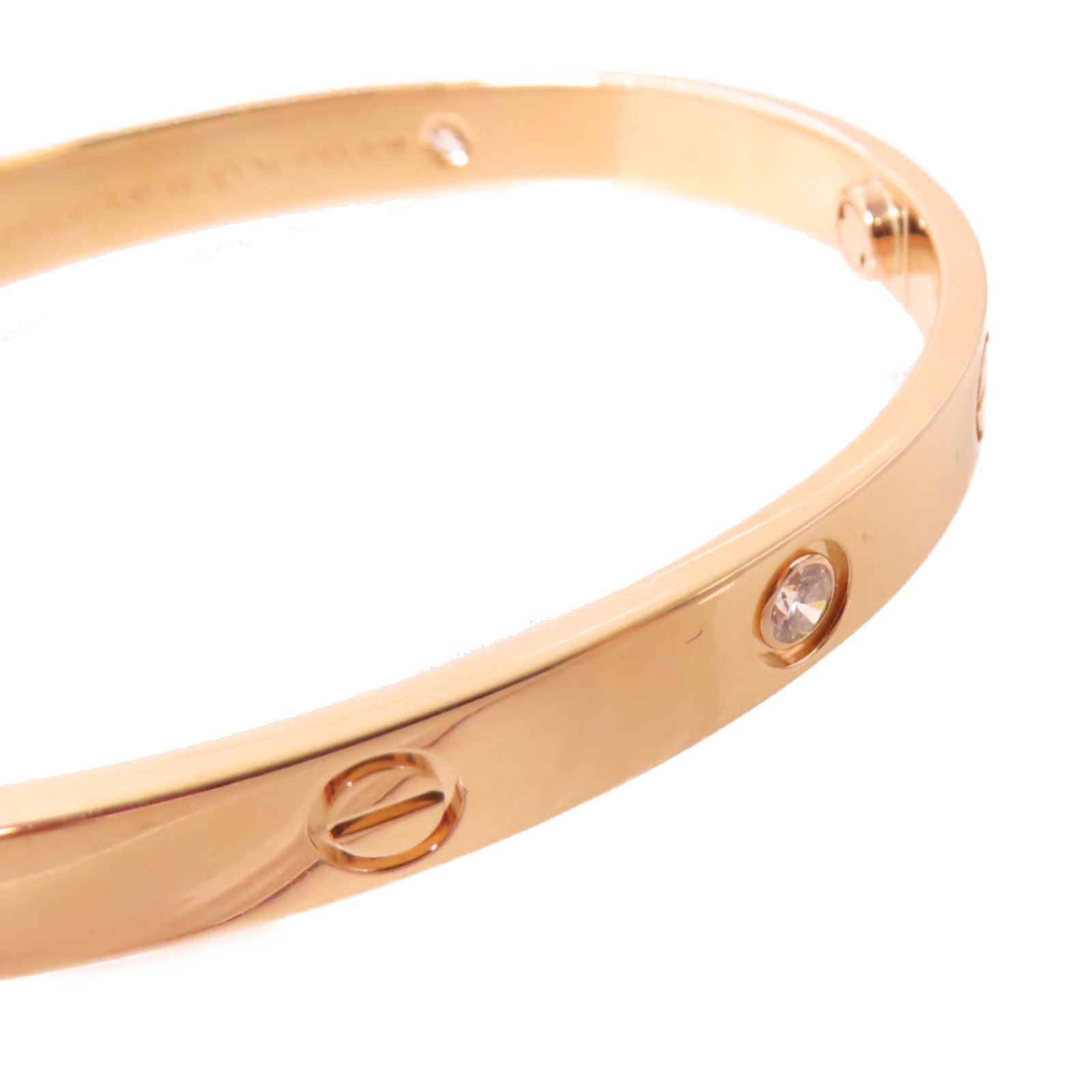 CARTIER 【激減優惠】18K玫瑰金/鑽石4 Diamonds Love BraceletClassic Model手鐲#17