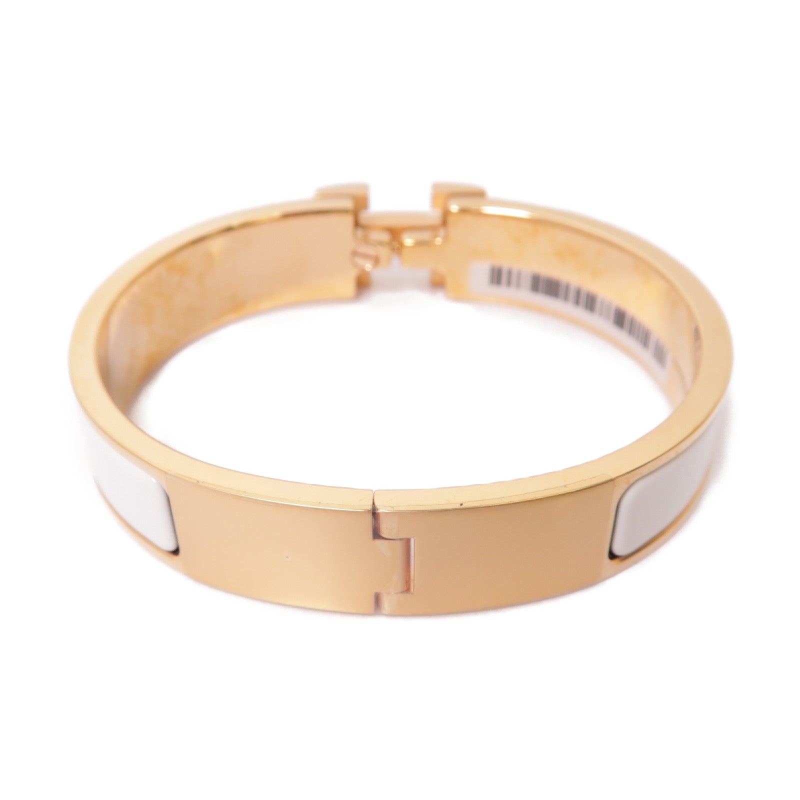 HERMES 琺瑯/金屬Clic H Bracelet手鐲白色