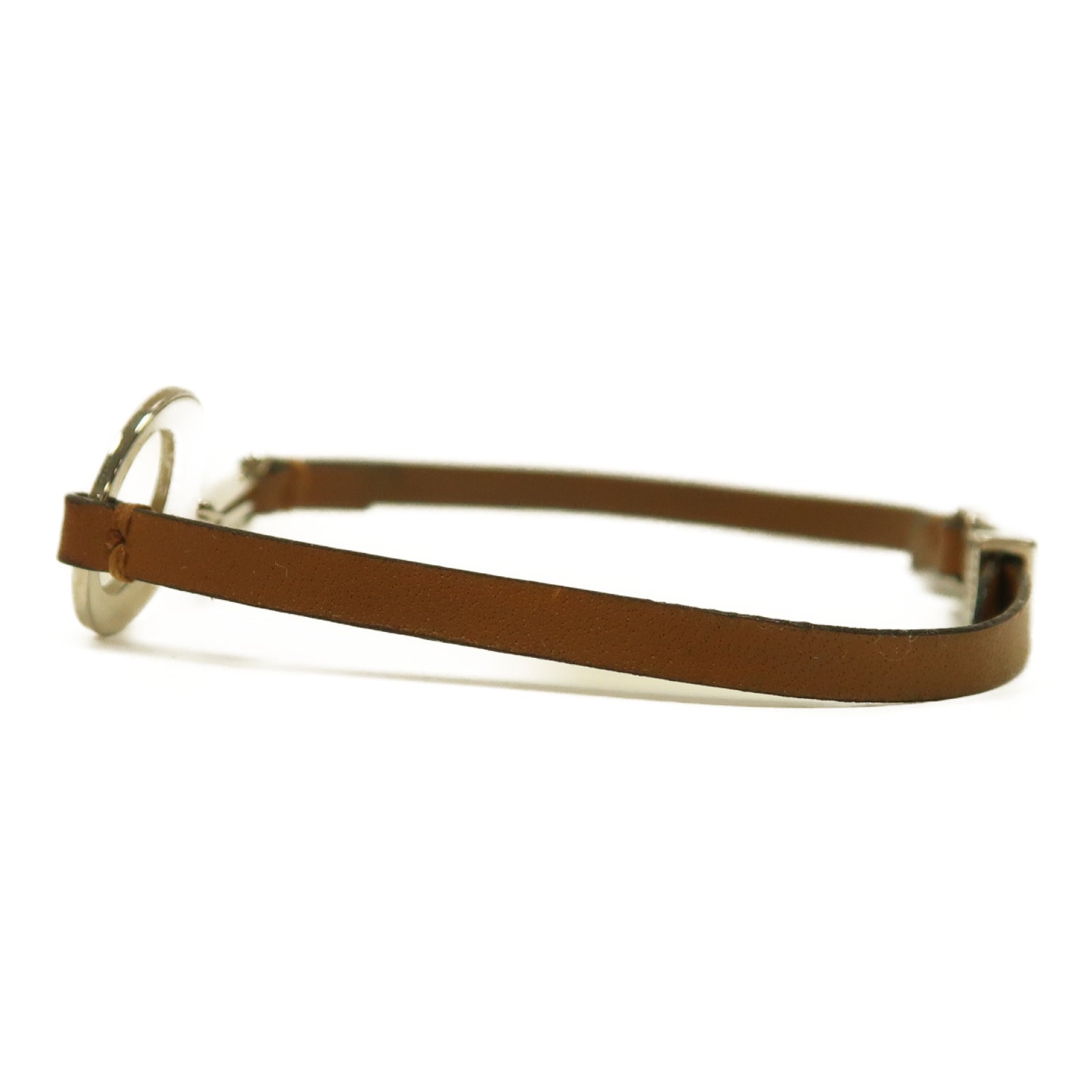 LOUIS VUITTON 牛皮皮革/金屬Travel Key Bracelet金扣手鐲啡色/金色