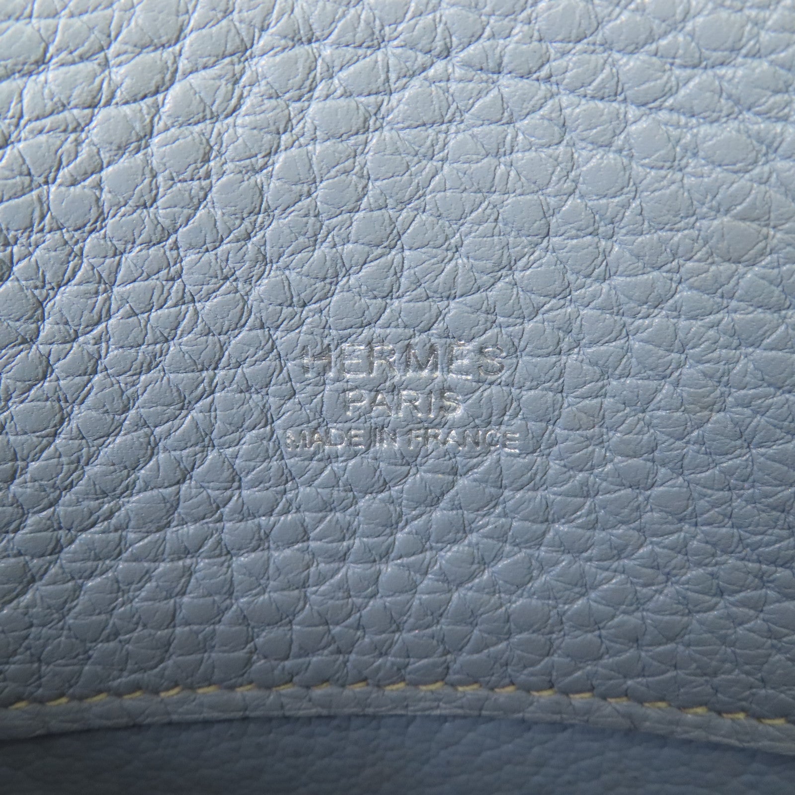 HERMES Clemence皮革So Kelly 26銀扣肩背袋J7 Bleu Lin