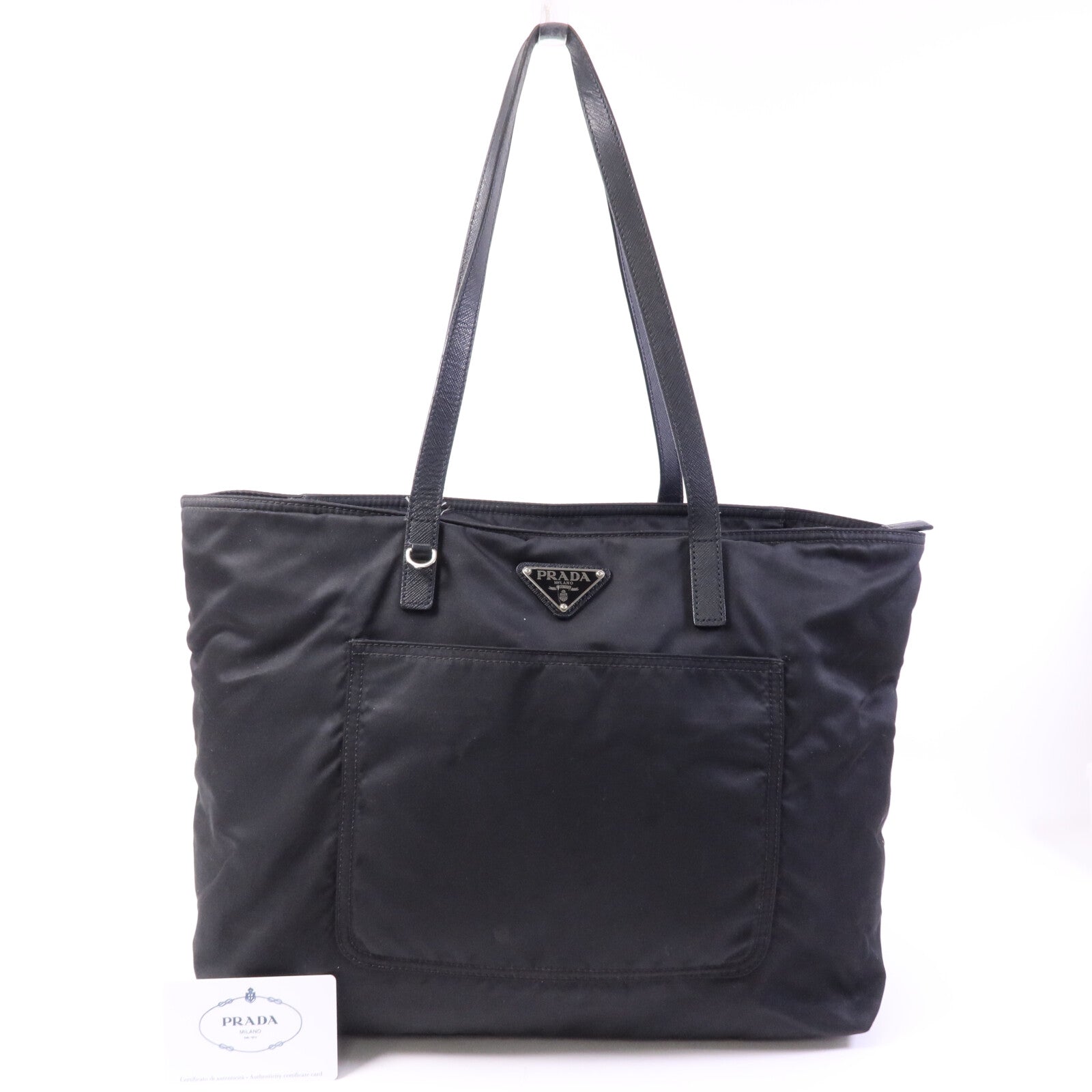 PRADA 尼龍Tote Bag銀扣手挽袋