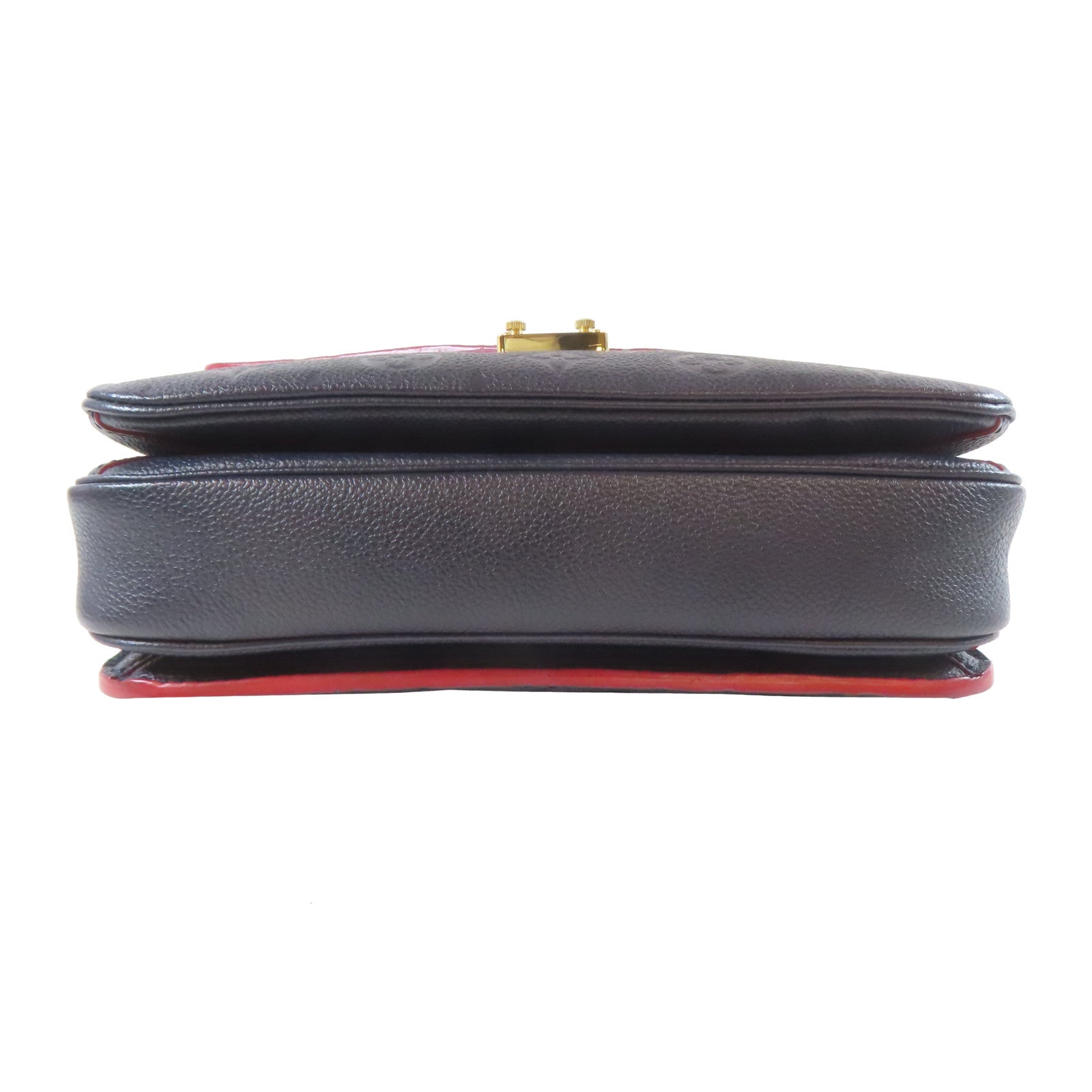LOUIS VUITTON Monogram Empreinte Pochette Metis金扣手挽肩背兩用袋深藍色