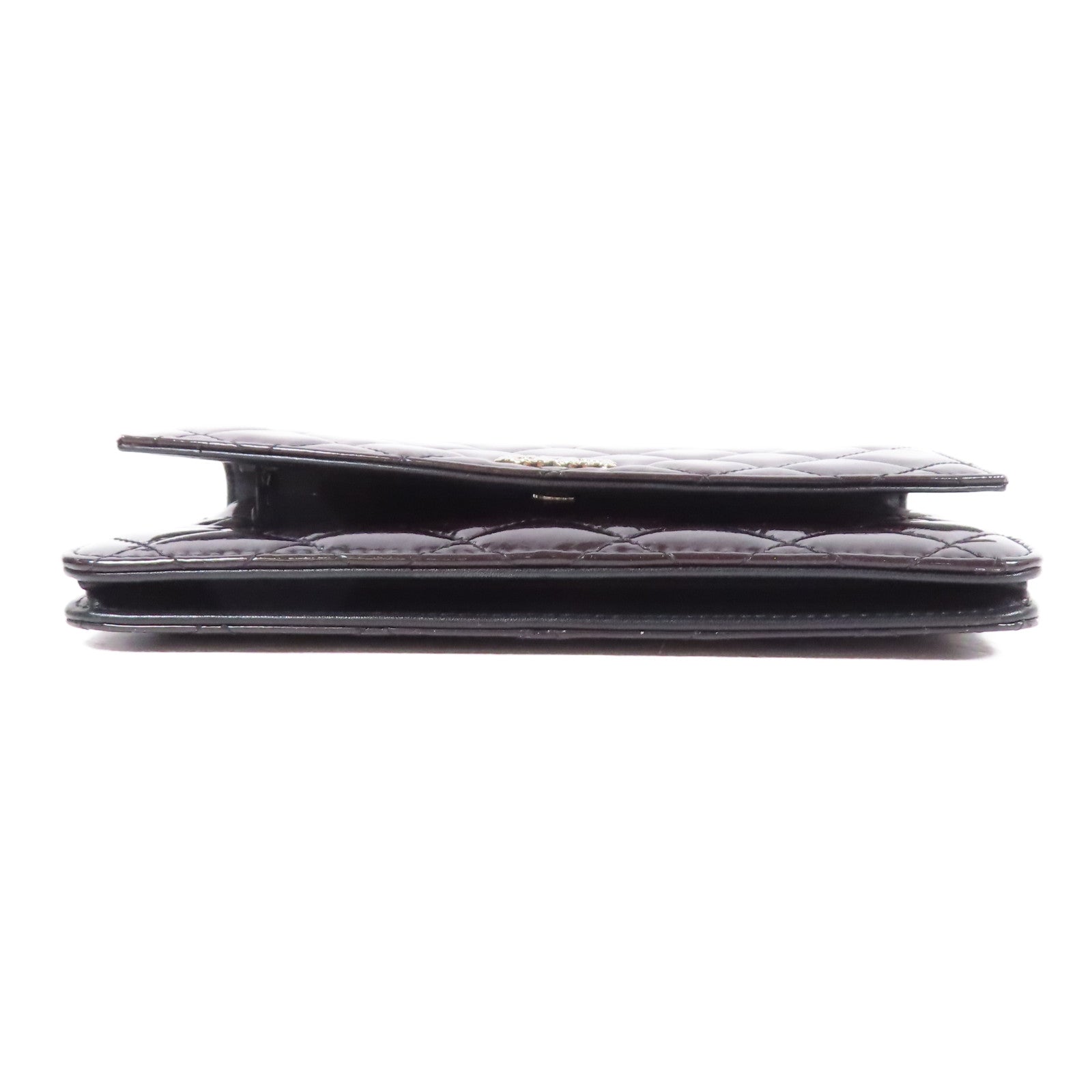 CHANEL 漆皮皮革WOC Wallet On Chain銀扣鏈帶肩背袋