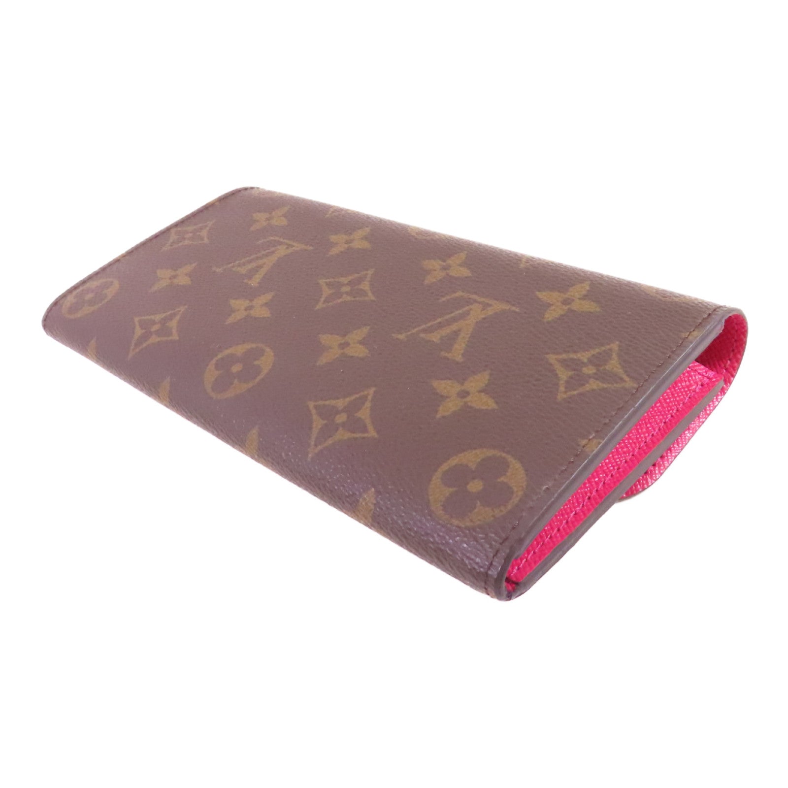 LOUIS VUITTON Monogram Emilie Long wallet金扣長錢包啡色/粉紅色