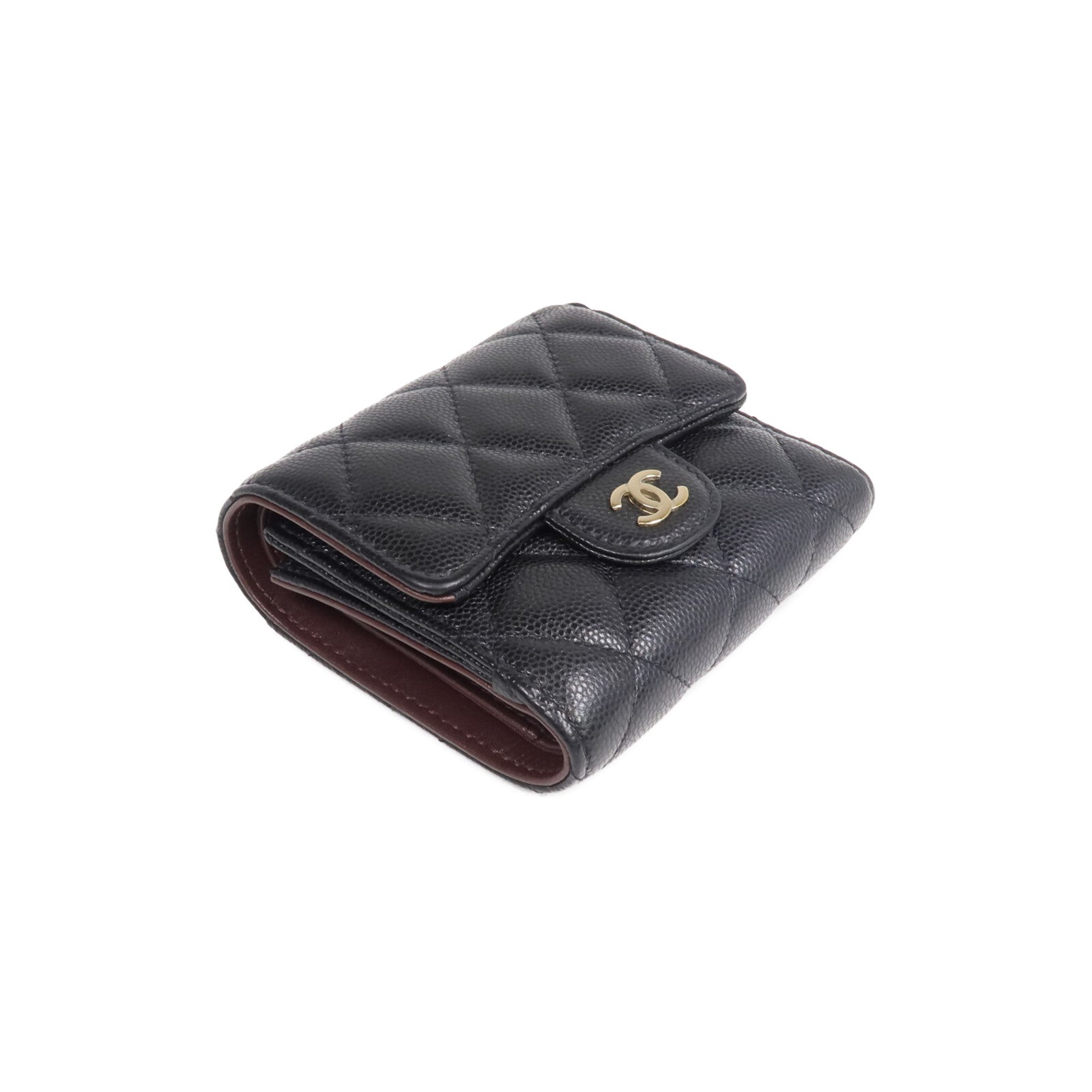 CHANEL 牛皮皮革Wallet金扣錢包