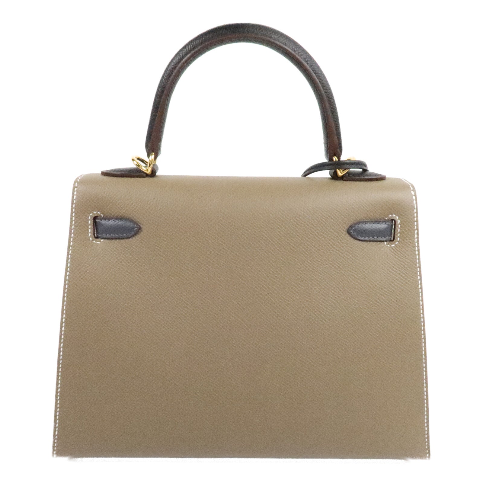 HERMES Epsom皮革Kelly 25手挽肩背兩用袋Etoupe/Ardoise/Noir