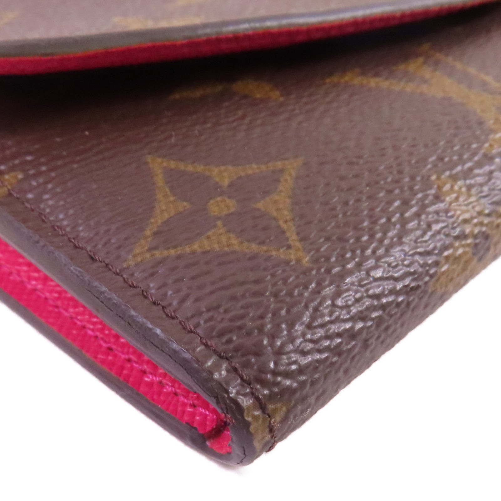 LOUIS VUITTON Monogram Emilie Long wallet金扣長錢包啡色/粉紅色