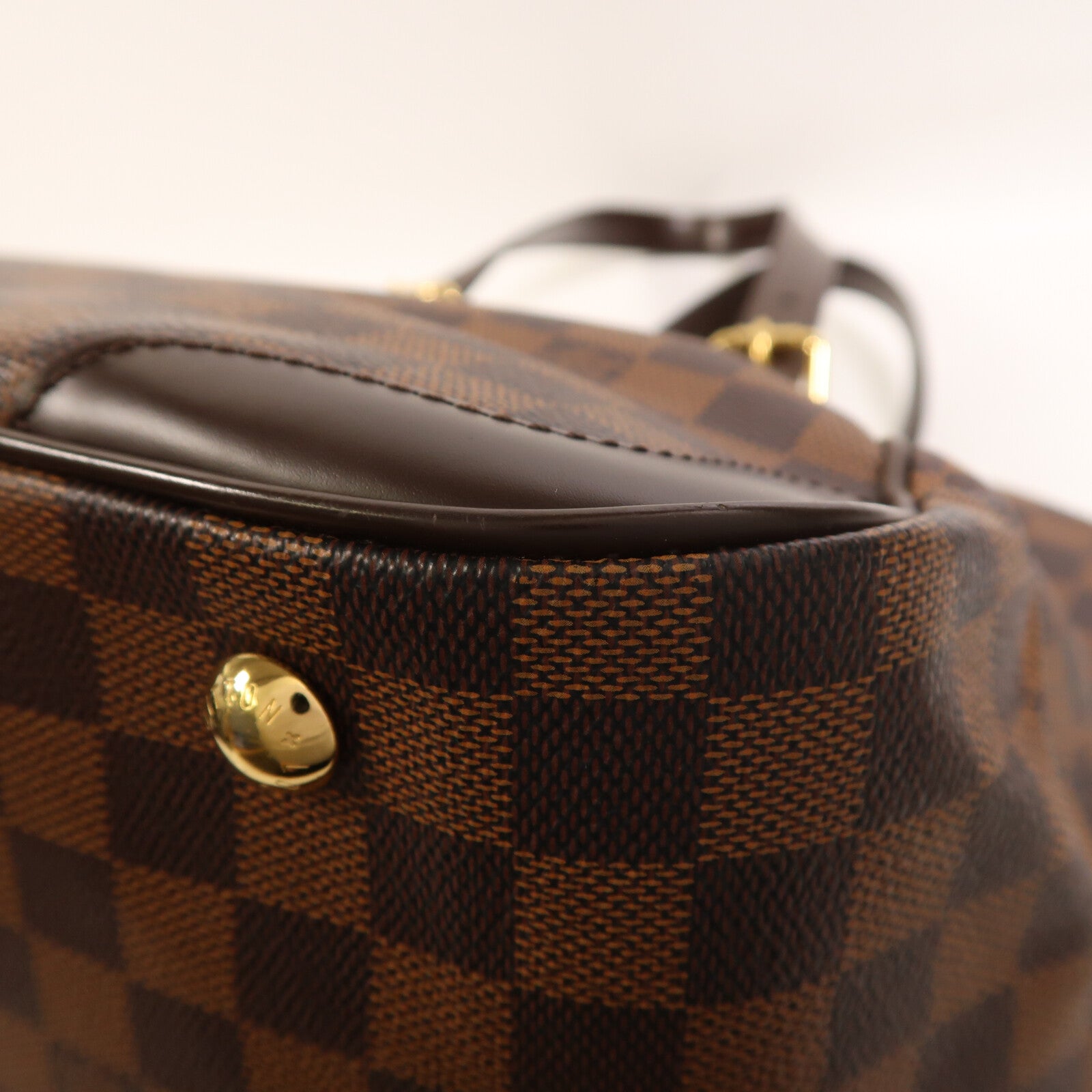 LOUIS VUITTON Damier Verona MM金扣肩背袋棕色