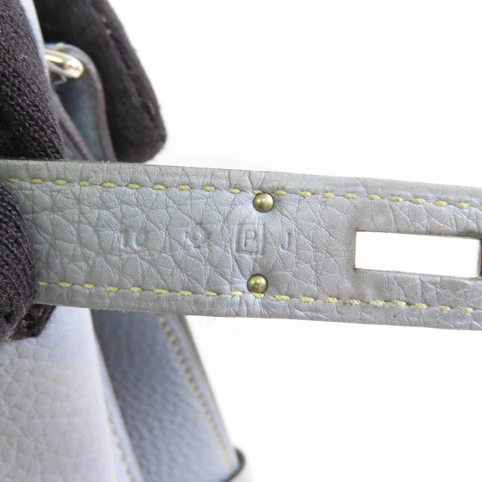 HERMES Clemence皮革So Kelly 26銀扣肩背袋J7 Bleu Lin