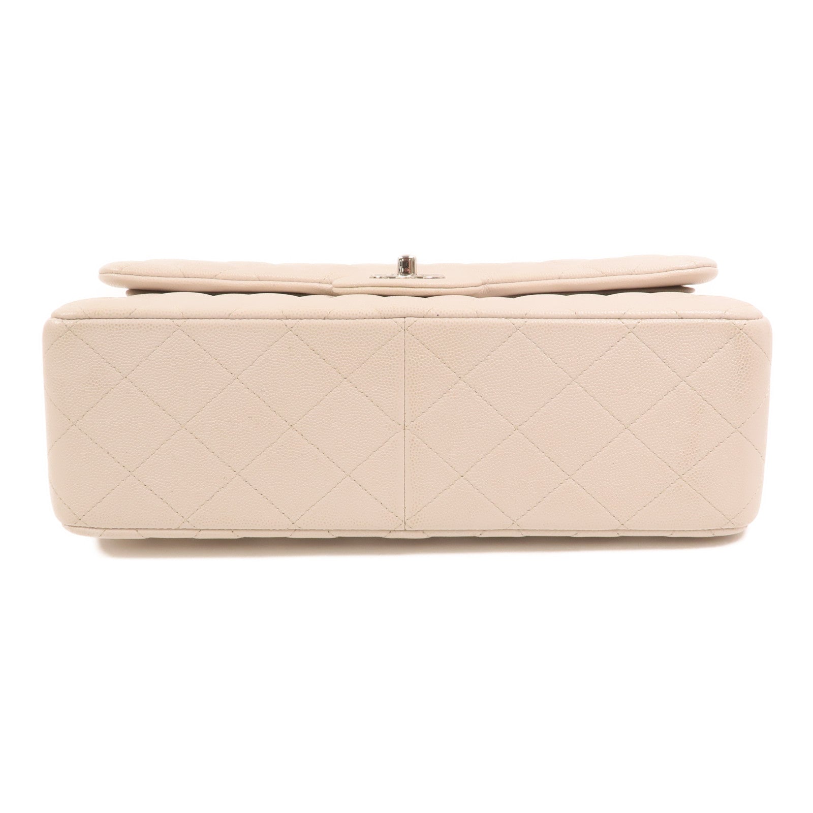 CHANEL 牛皮皮革Large Classic銀扣鏈帶肩背袋