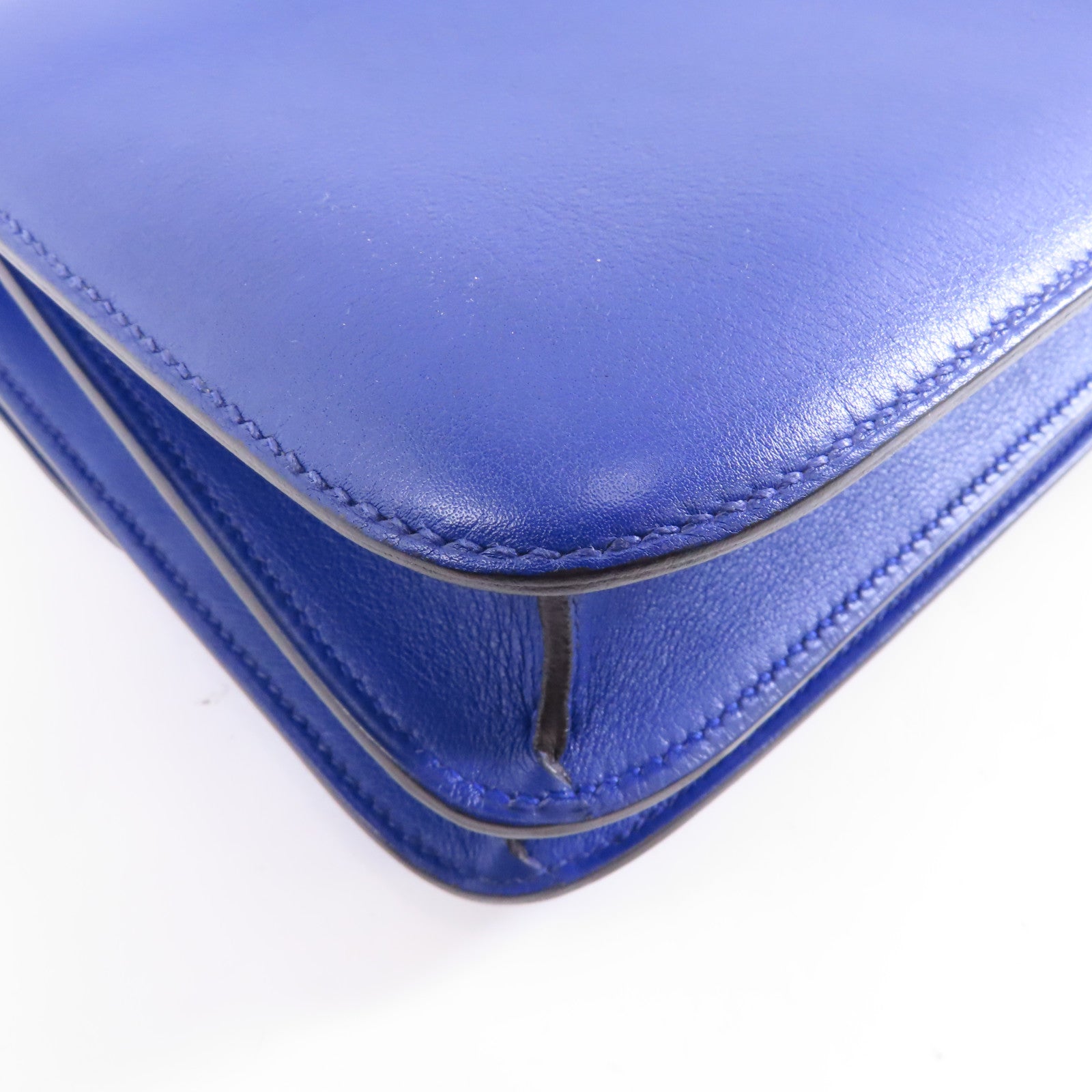 HERMES 【激減優惠】Swift皮革Constance 24銀扣肩背袋Bleu Electric/藍色