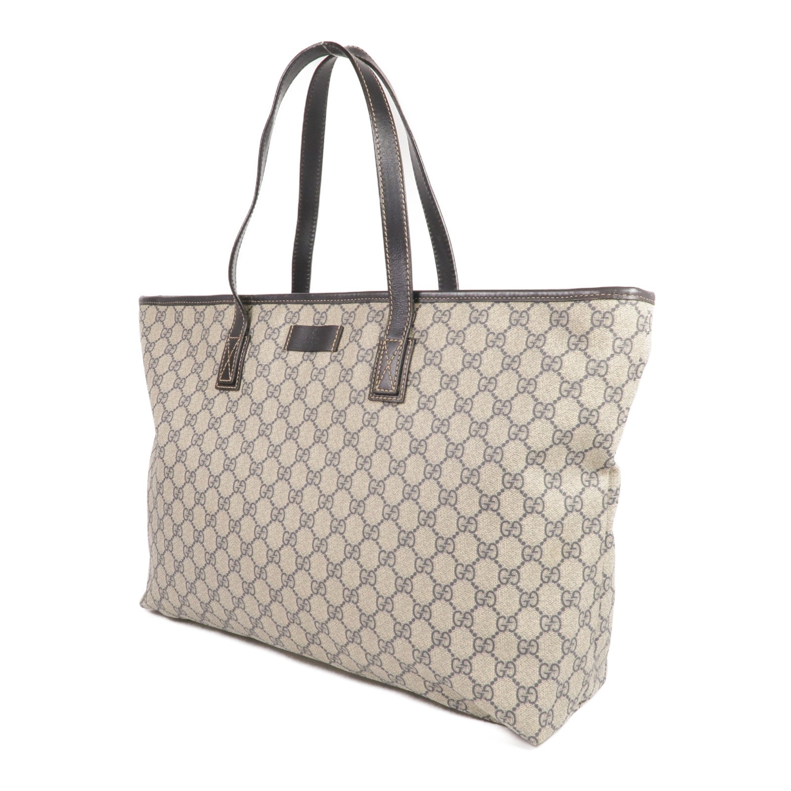 GUCCI 塗層帆布Shoulder Tote銀扣肩背袋/手挽袋