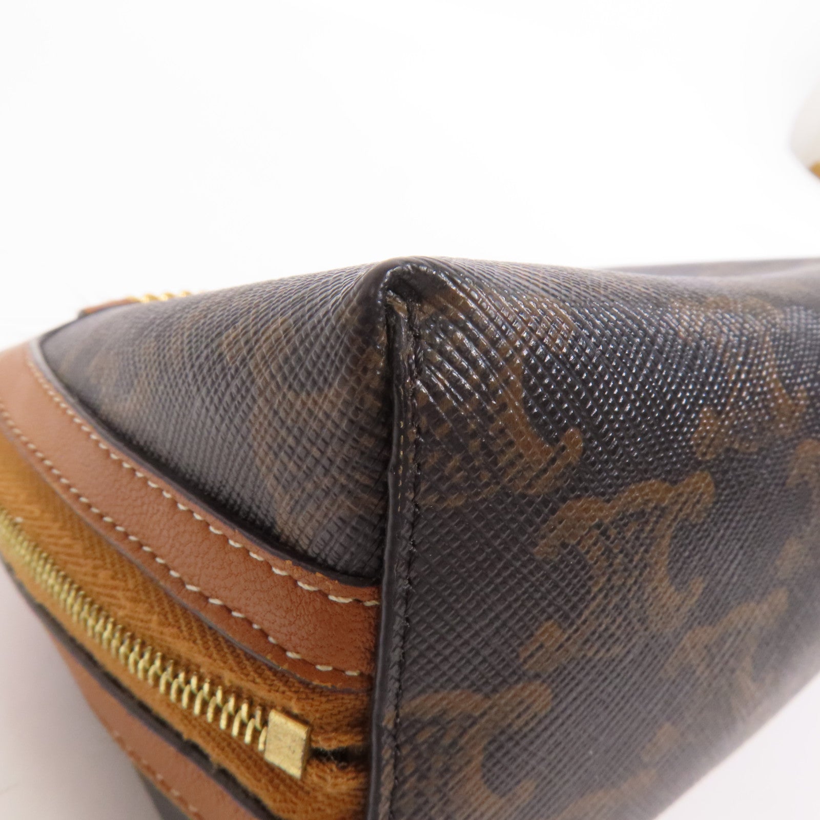 CELINE 塗層帆布Chain Shoulder金扣鏈帶肩背袋