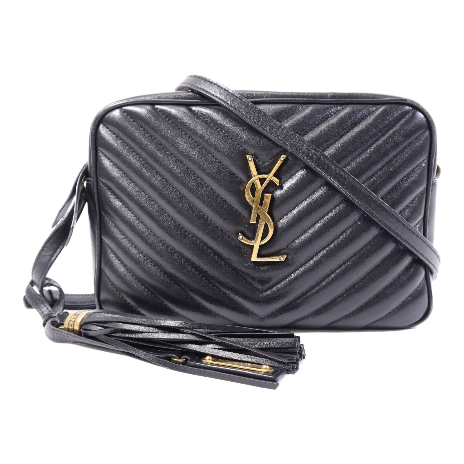 SAINT LAURENT 牛皮皮革Mini Lou金扣肩背袋