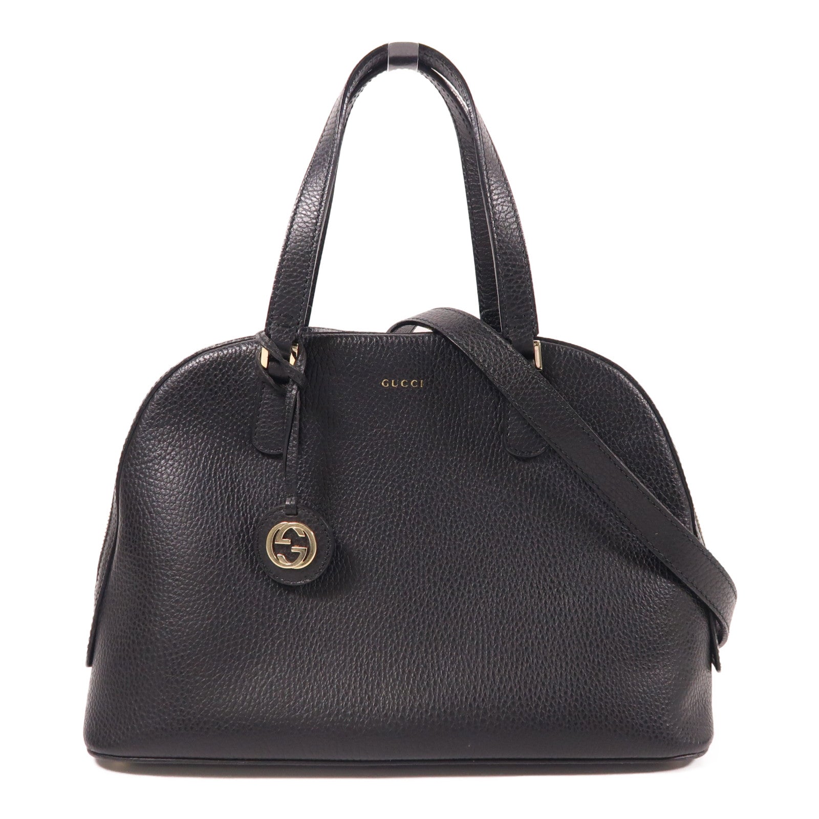 GUCCI 牛皮皮革Shoulder Bag銀扣手挽肩背兩用袋
