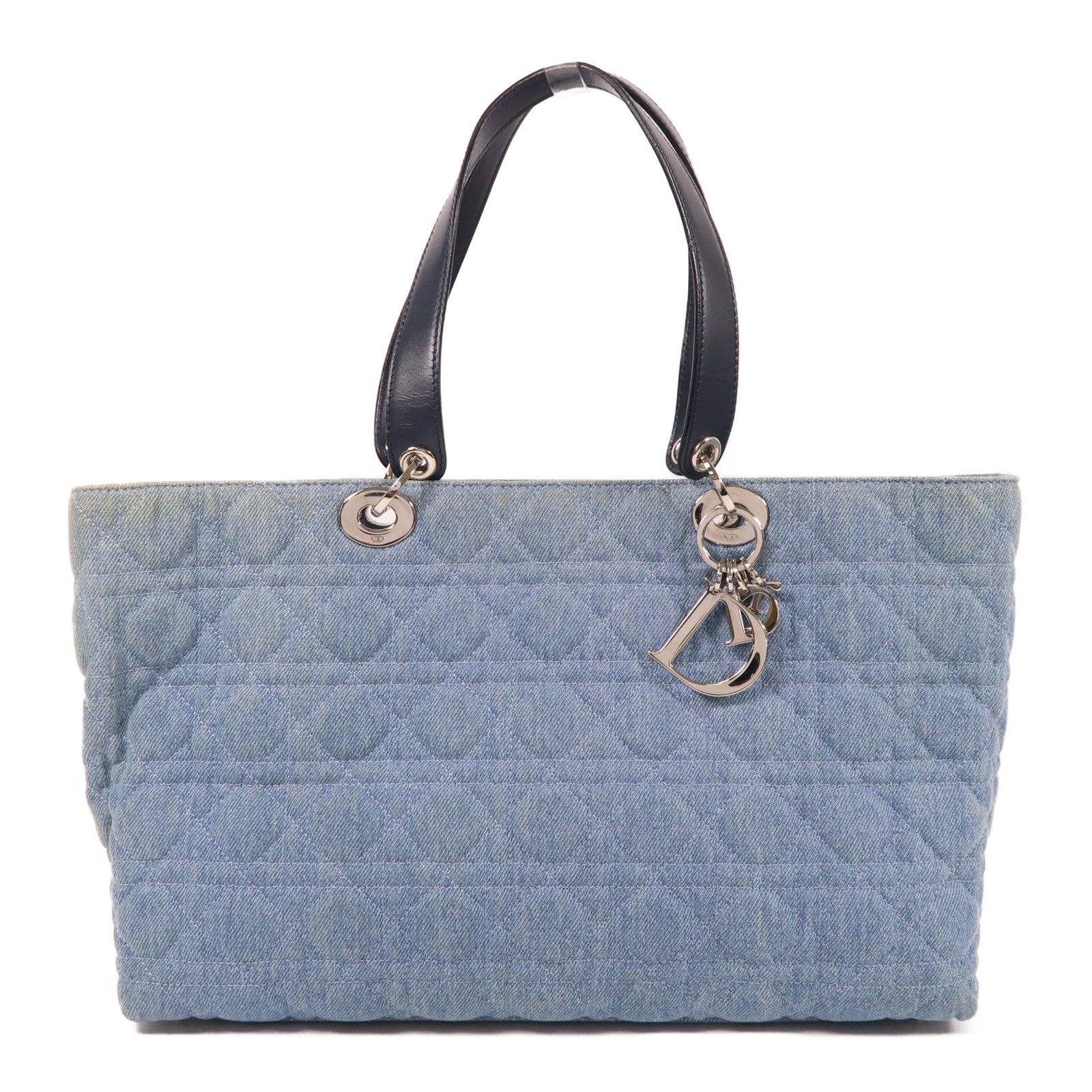 Dior 帆布Tote Bag銀扣肩背袋