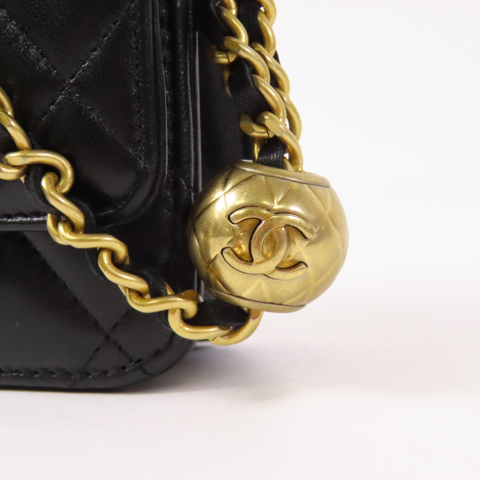 CHANEL 羊皮皮革Wallet On Chain金扣鏈帶肩背袋