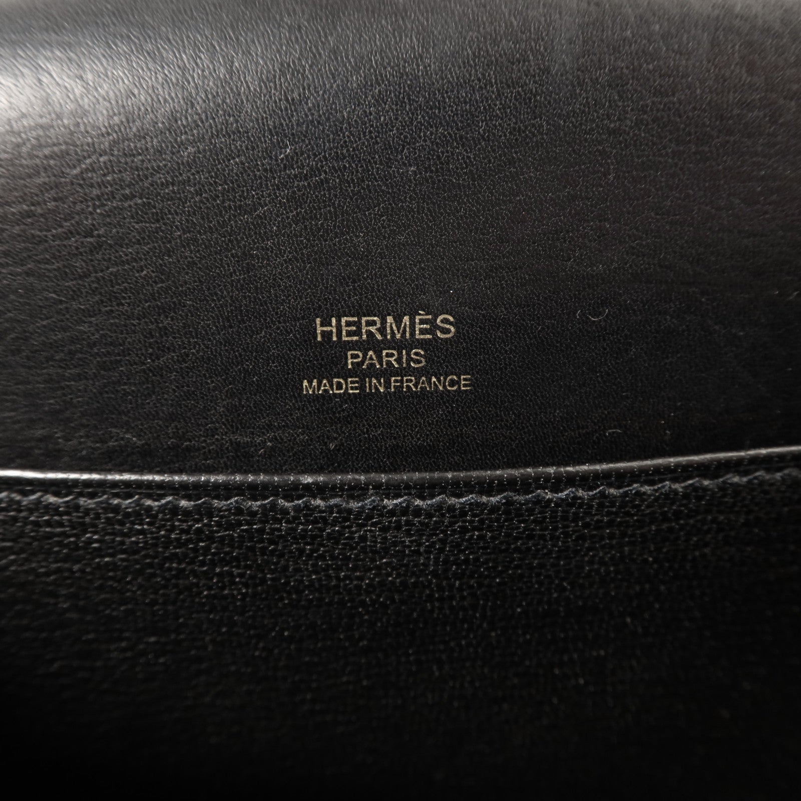 HERMES Evergrain皮革Mini Roulis金扣肩背袋Black
