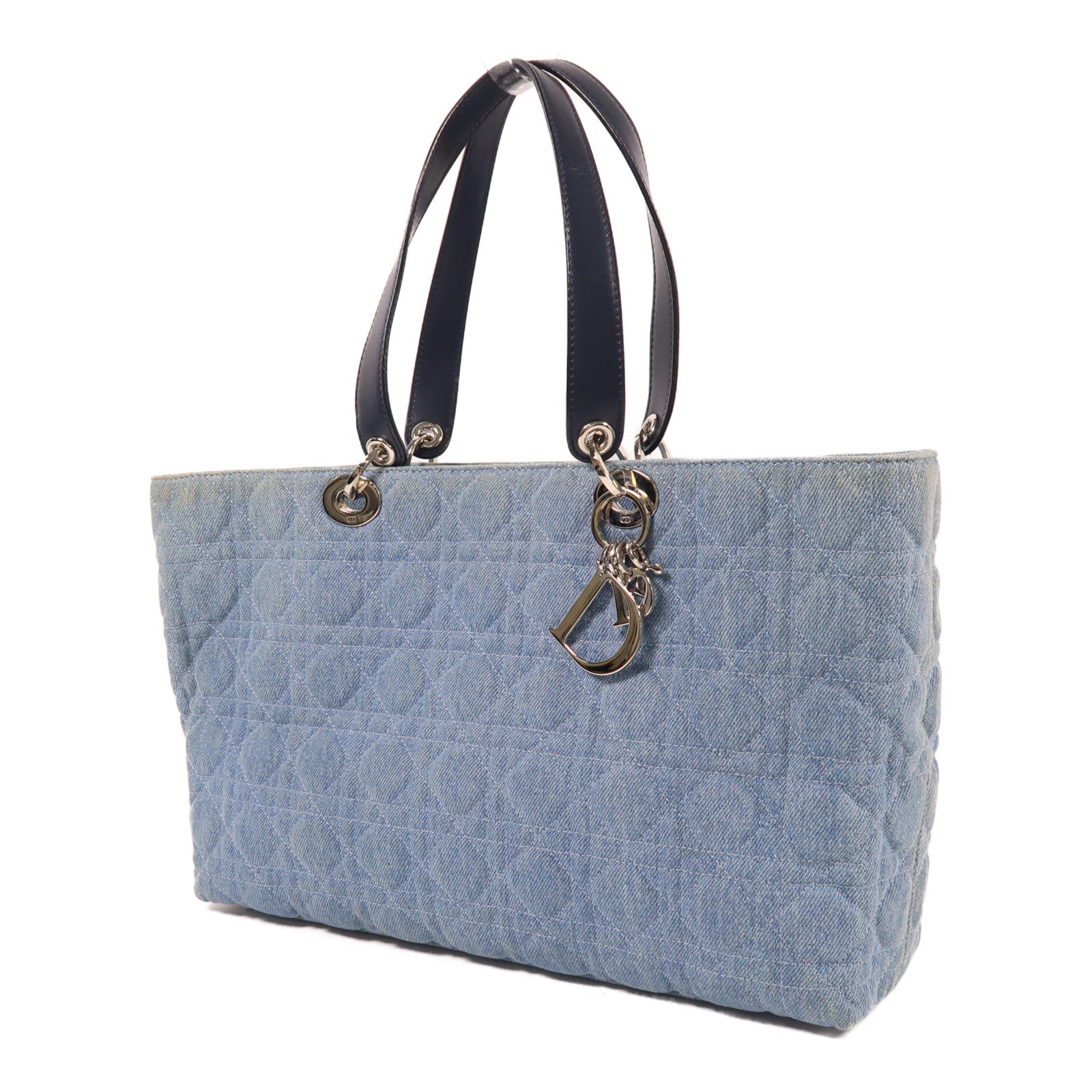 Dior 帆布Tote Bag銀扣肩背袋