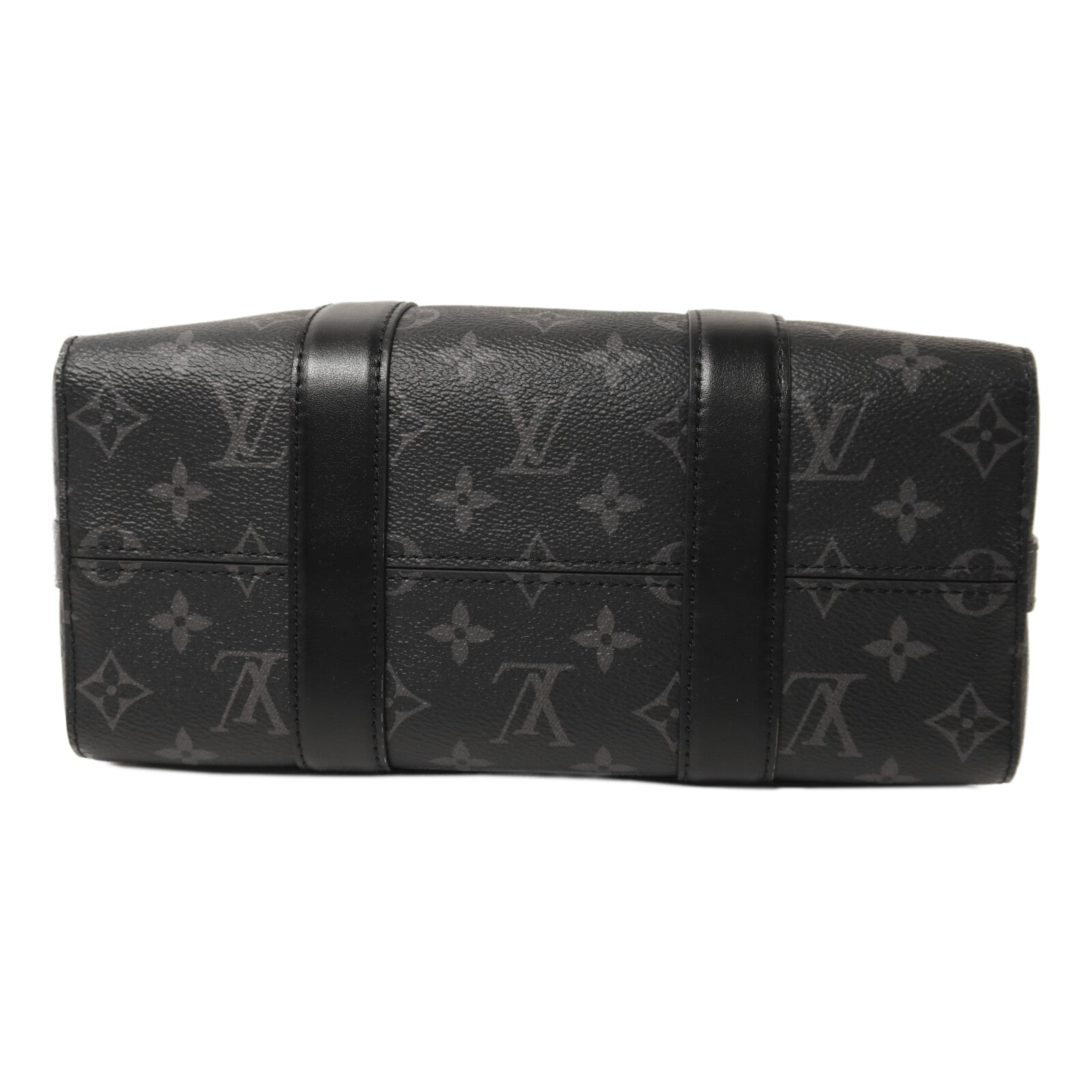 LOUIS VUITTON Monogram Eclipse City Keepall銀扣手挽肩背兩用袋